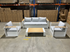 Sonata 4pce outdoor lounge 3 seater 2x chairs and coffee table white frame