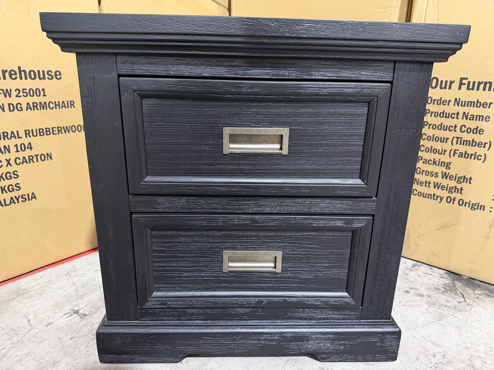 Calloway Bedside chest in Black finish