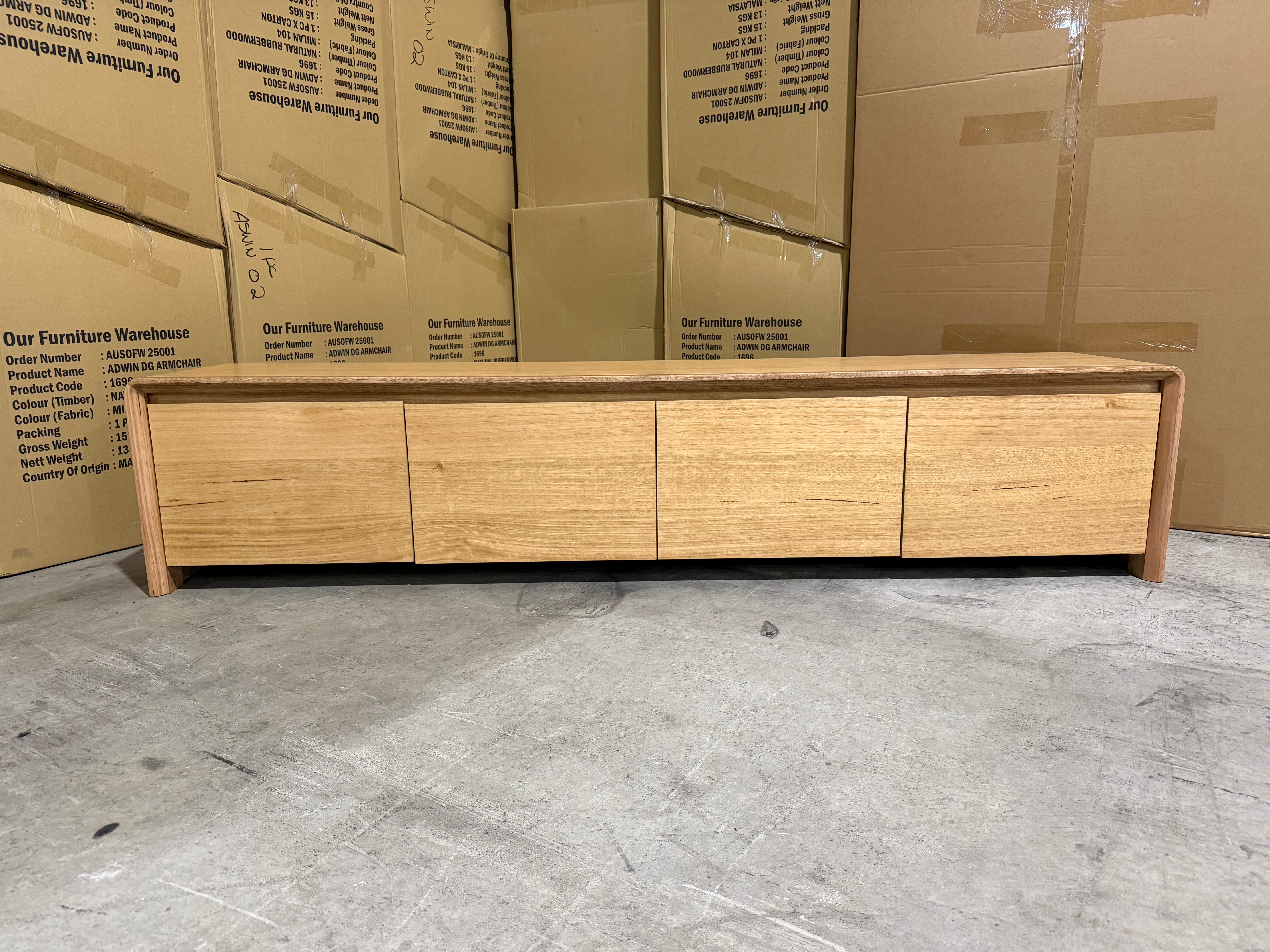 Mitcham TV Unit in natural Tassie Oak Dining Range