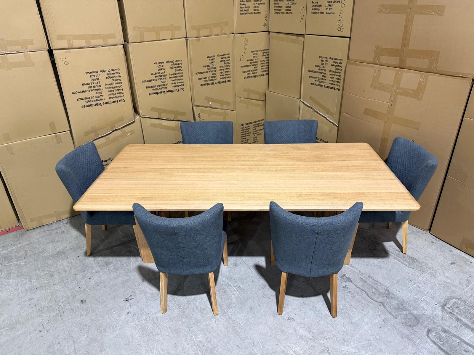 Mitcham Dining Range 2100 7 PCE Set with Tobago Charcoal