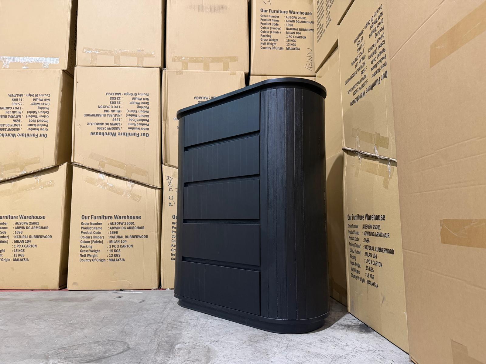 Athena ripple Tallboy in shadow Black