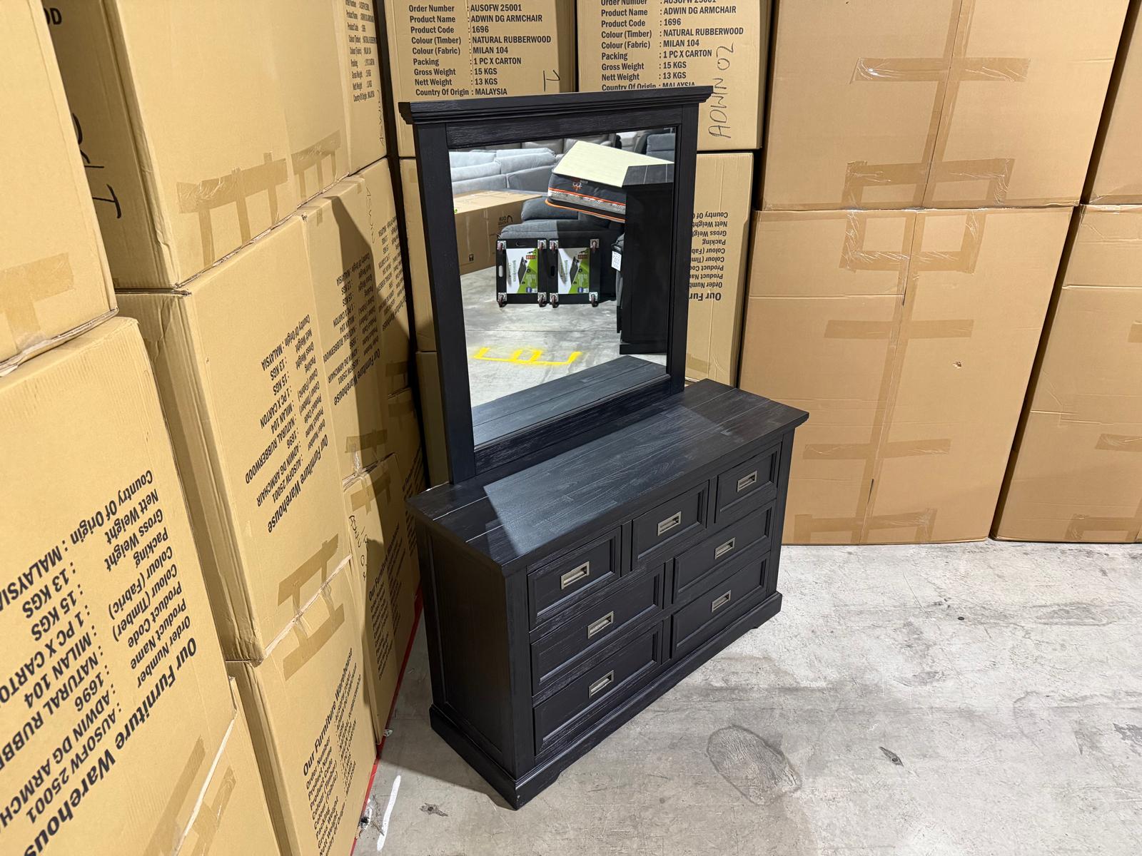 Calloway Dressing table inc mirror in black