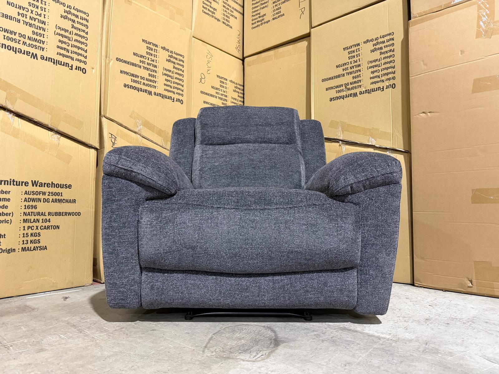 Pilot Single Manual Recliner In Dark Grey