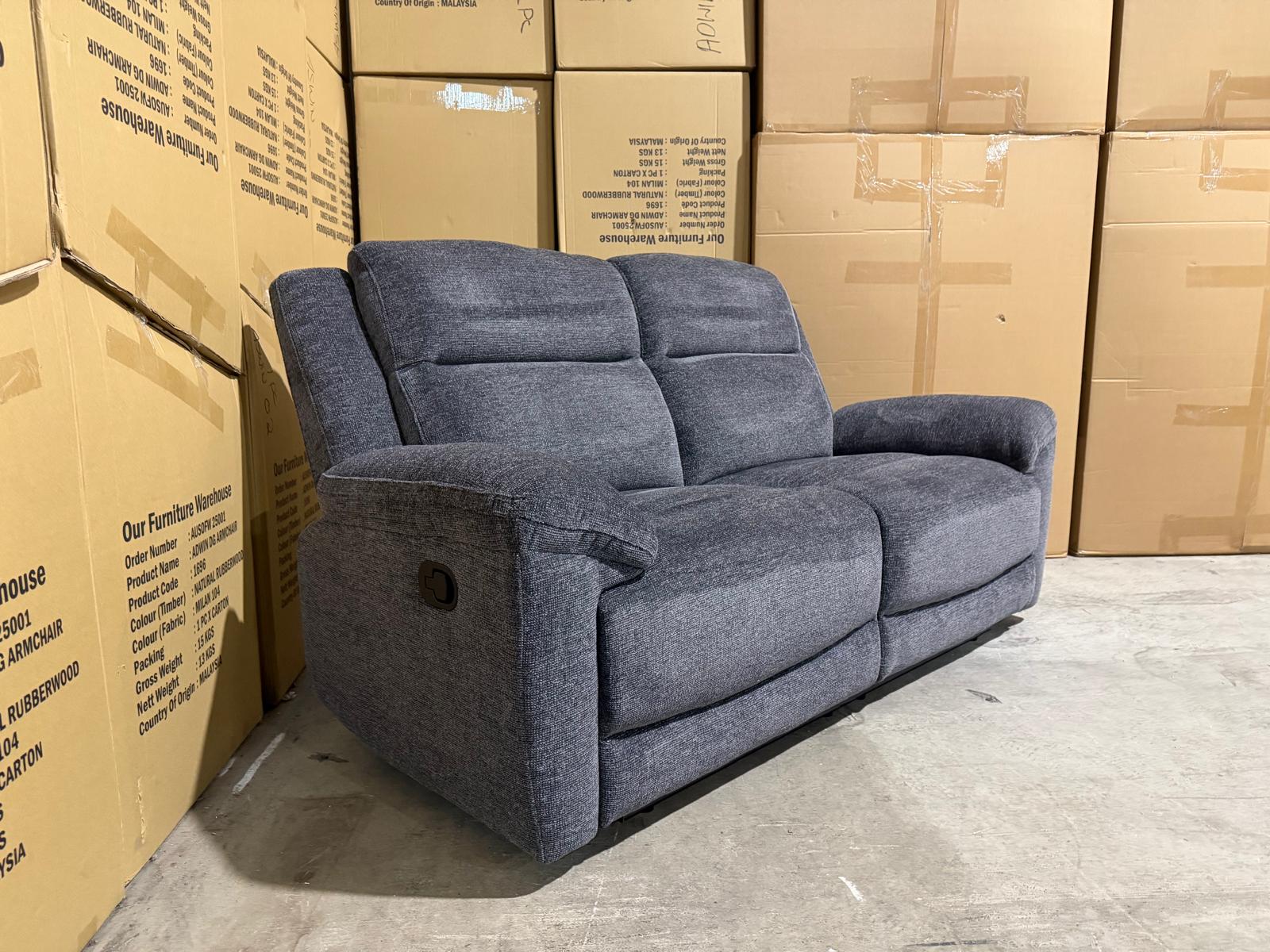 Pilot 2 Seater With Manual Recliners Dark Grey