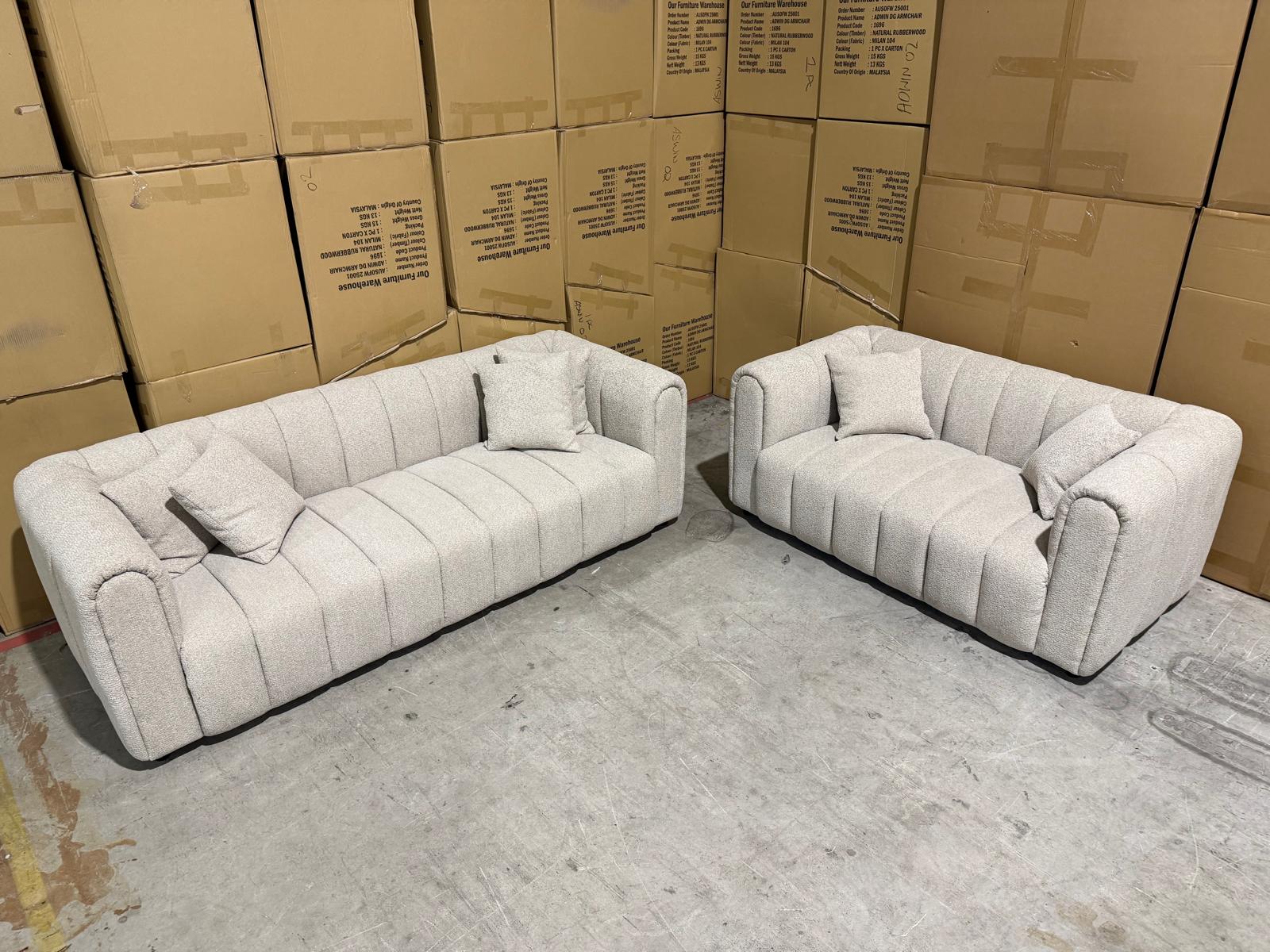 Estella 3+2 Sofa Package In Sandy beach