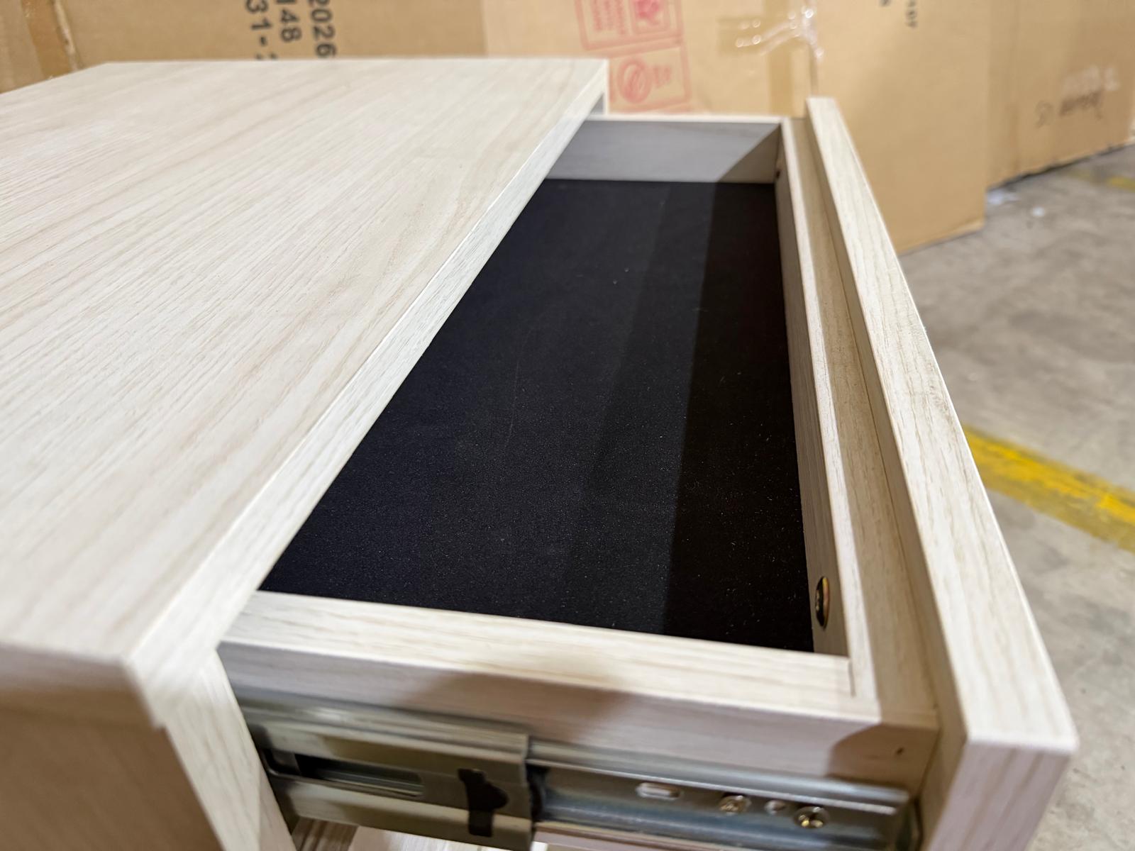 Atlanta bed side chest in grey wash finish