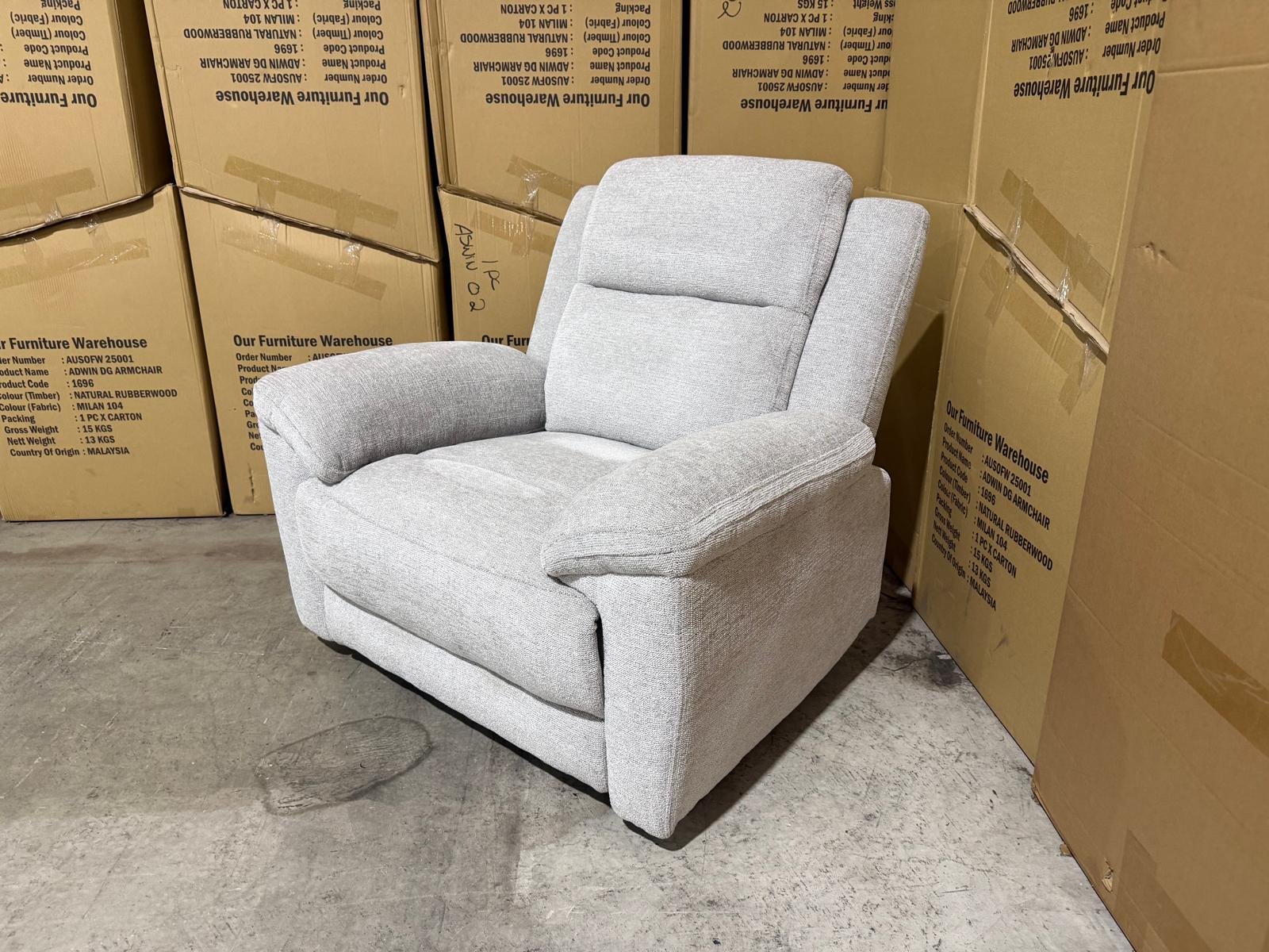 Pilot Single Recliner Manual Recliners Light Grey