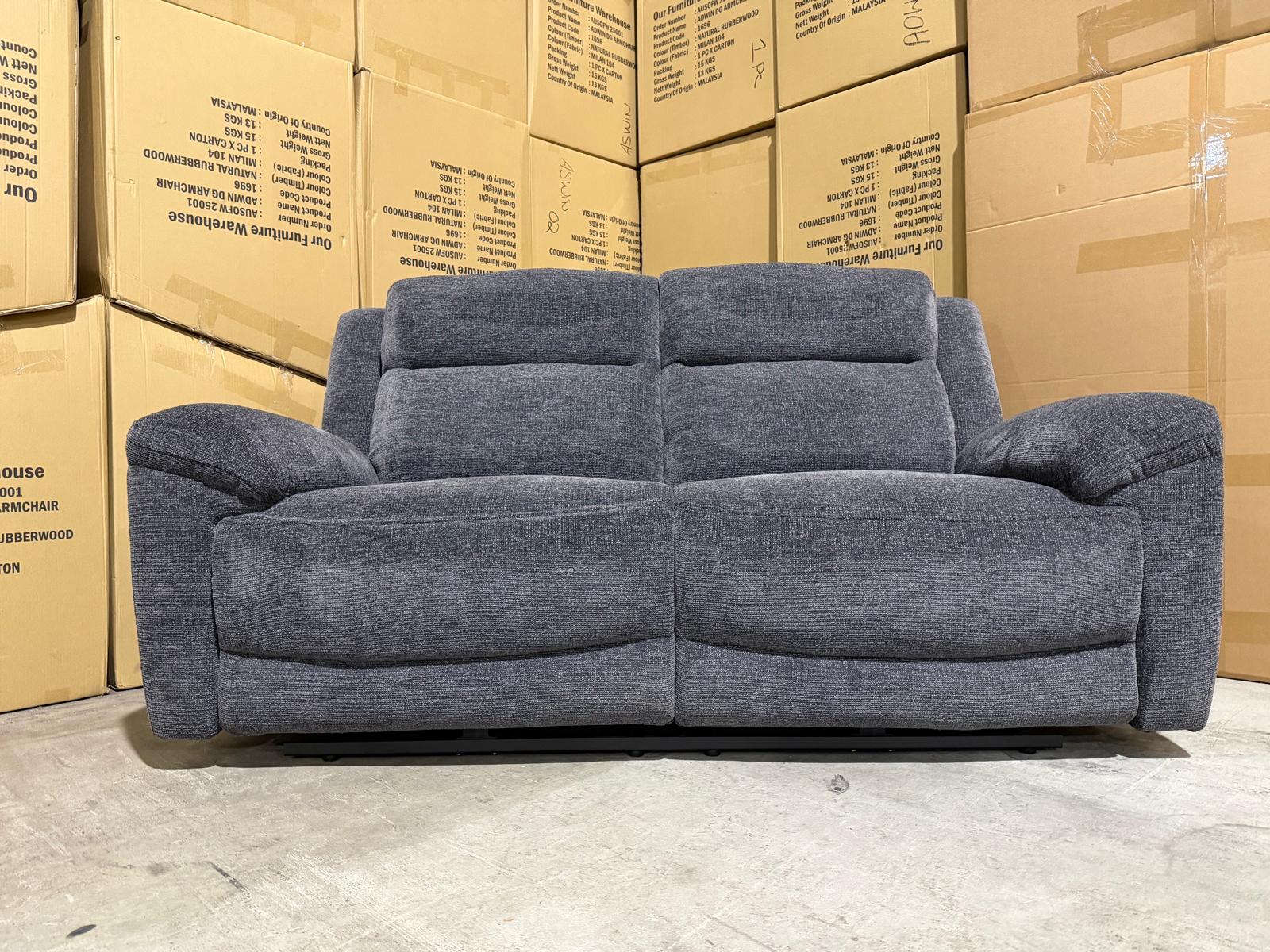 Pilot 2 seater with ELECTRIC Recliners Dark Grey