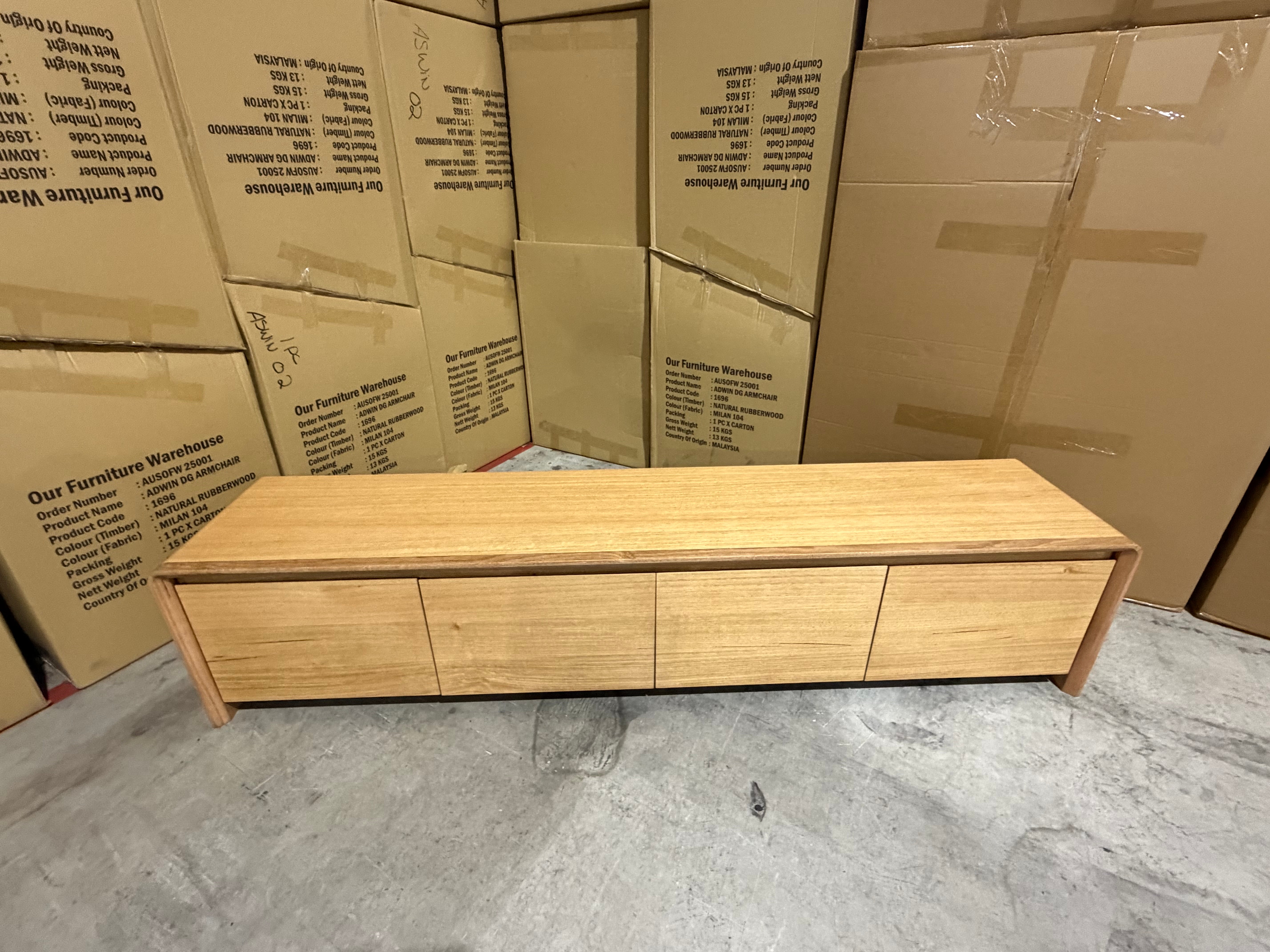 Mitcham TV Unit in natural Tassie Oak Dining Range