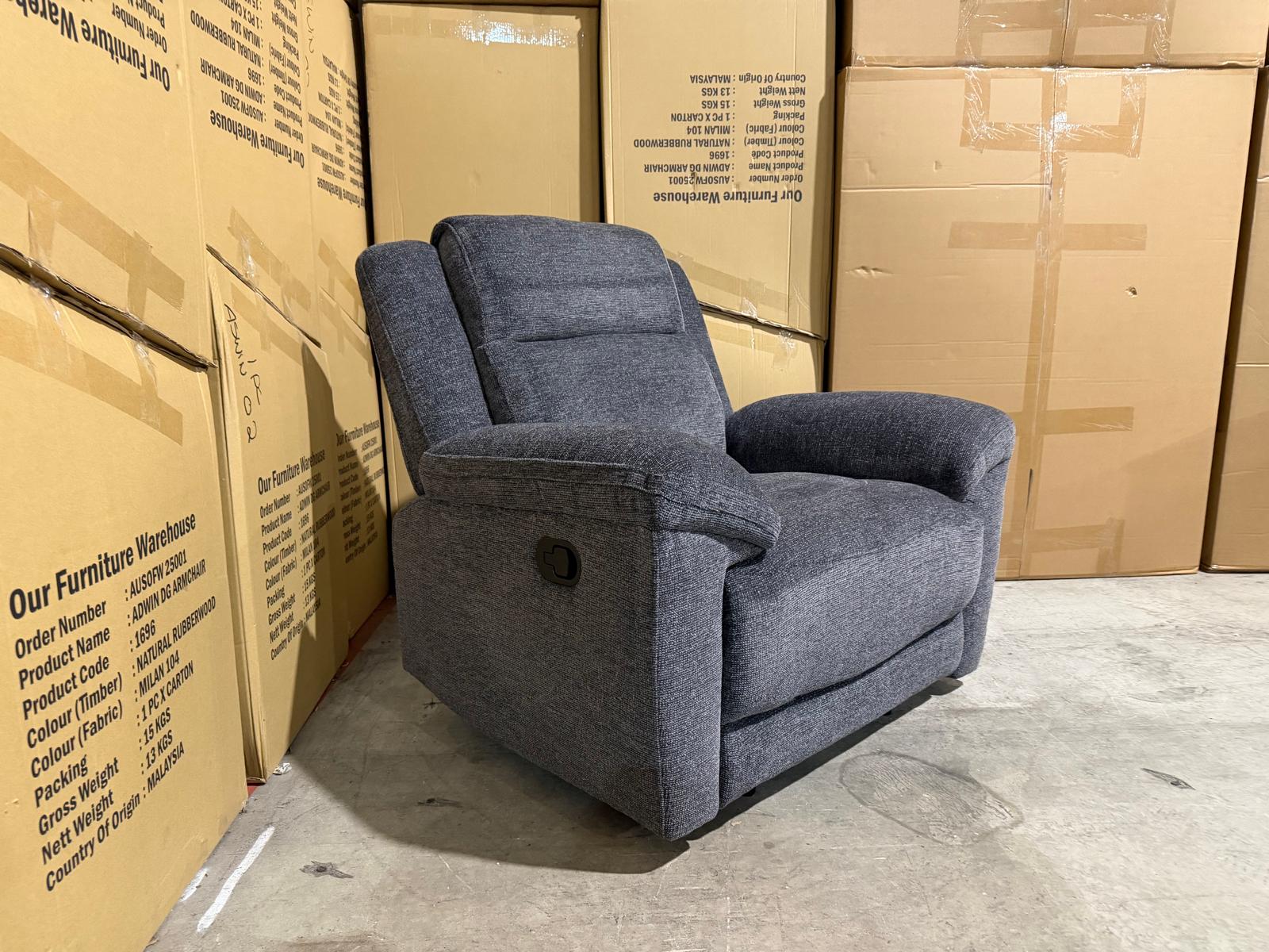 Pilot Single Manual Recliner In Dark Grey