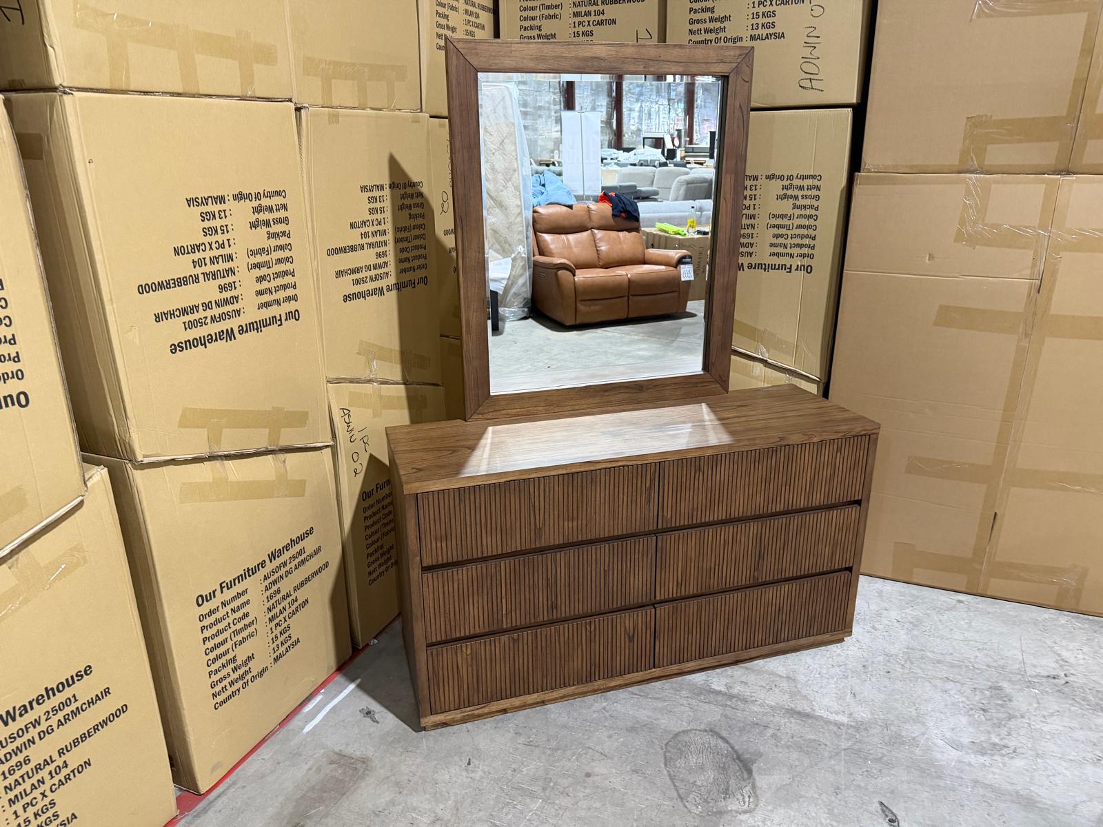 Flinders dressing table inc mirros in Pecan finish