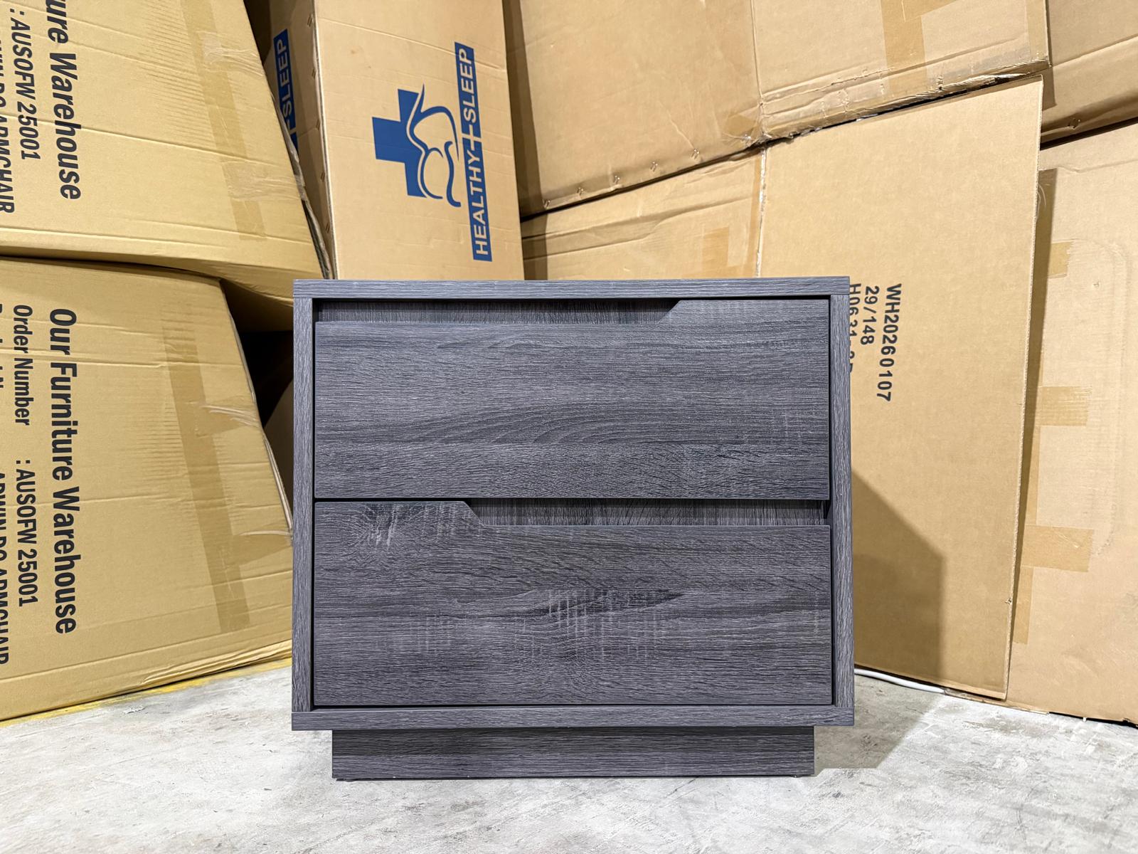 Vienna bed side chest in grey