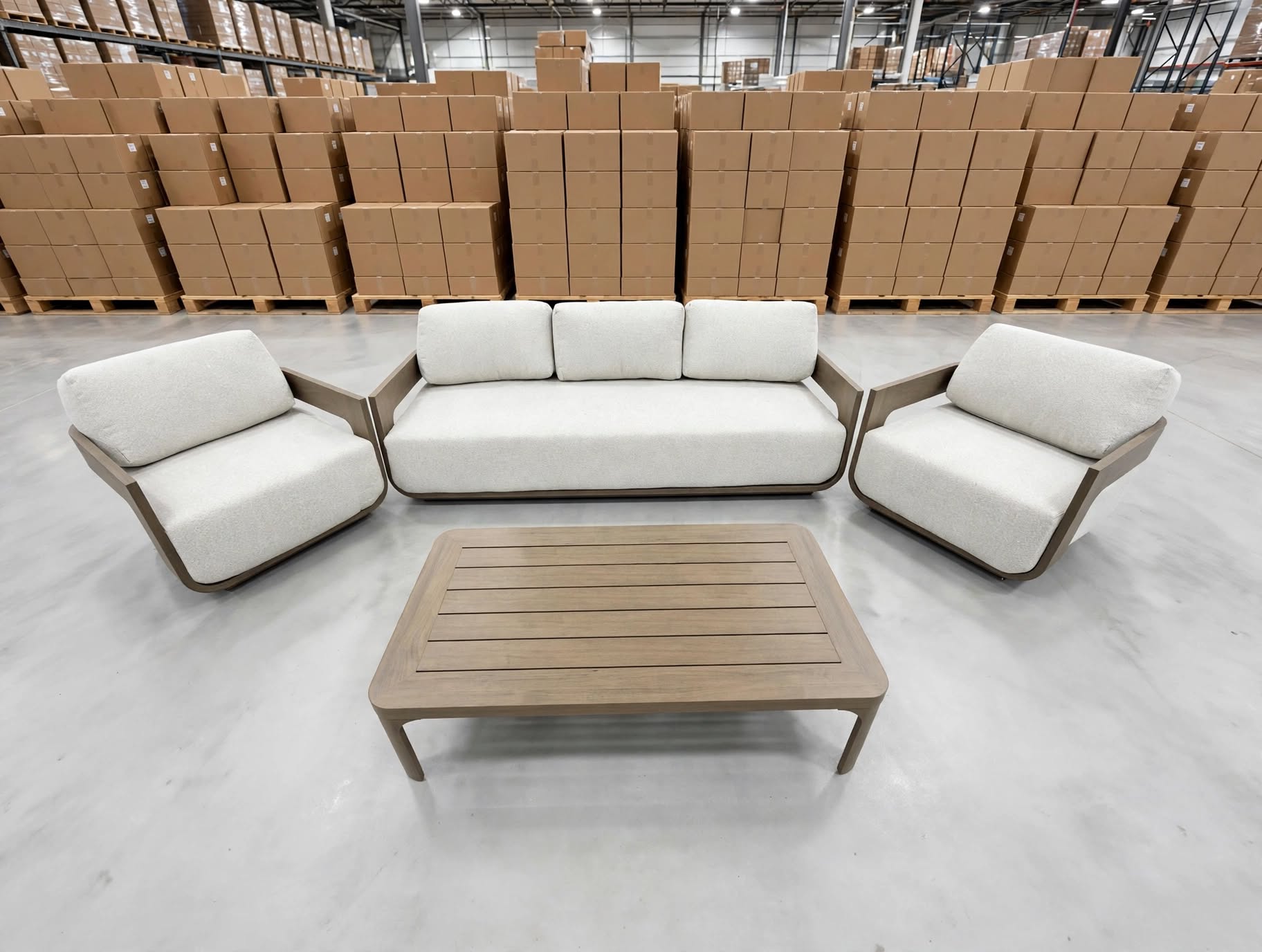 Trinidad 4pce Outdoor Lounge 3 seat 2x Chairs & Coffee Table