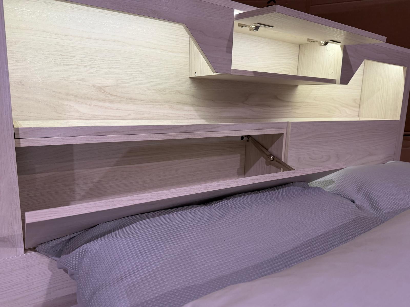 Atlanta King size bed in grey wash finish lift up storage