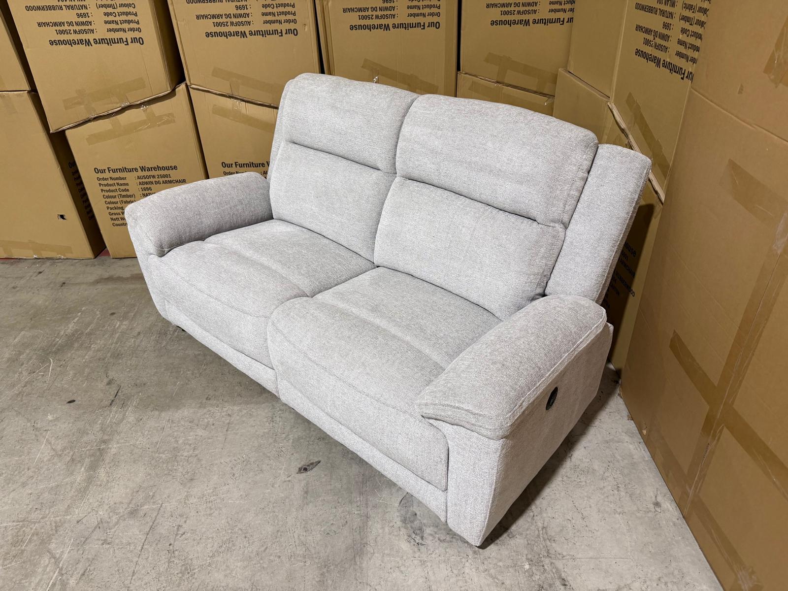Pilot 2 seater with ELECTRIC recliners Light Grey