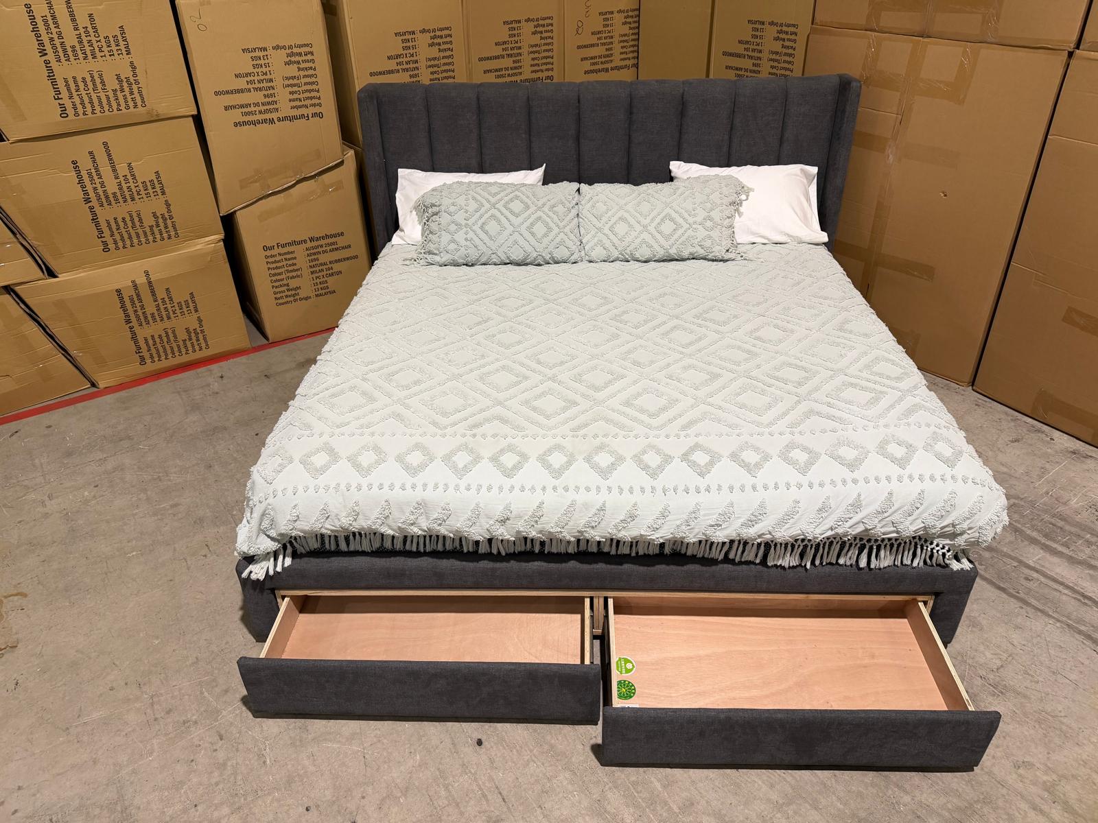 Portland Bed Range, (Charcoal) 2 Sizes Queen & King