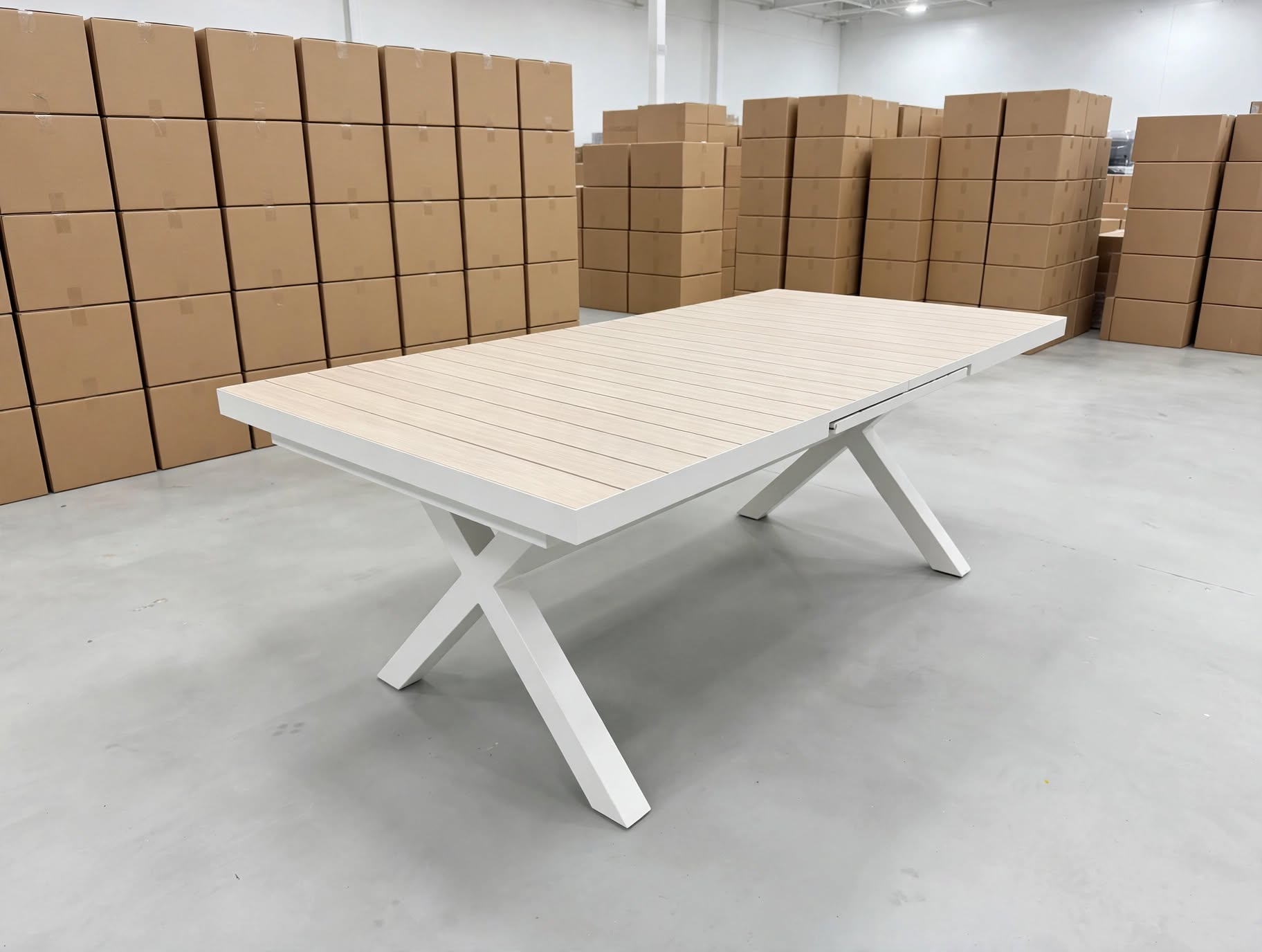 Imperial 9pce Outdoor Setting with Extension Dining Table & 8 Chairs in White