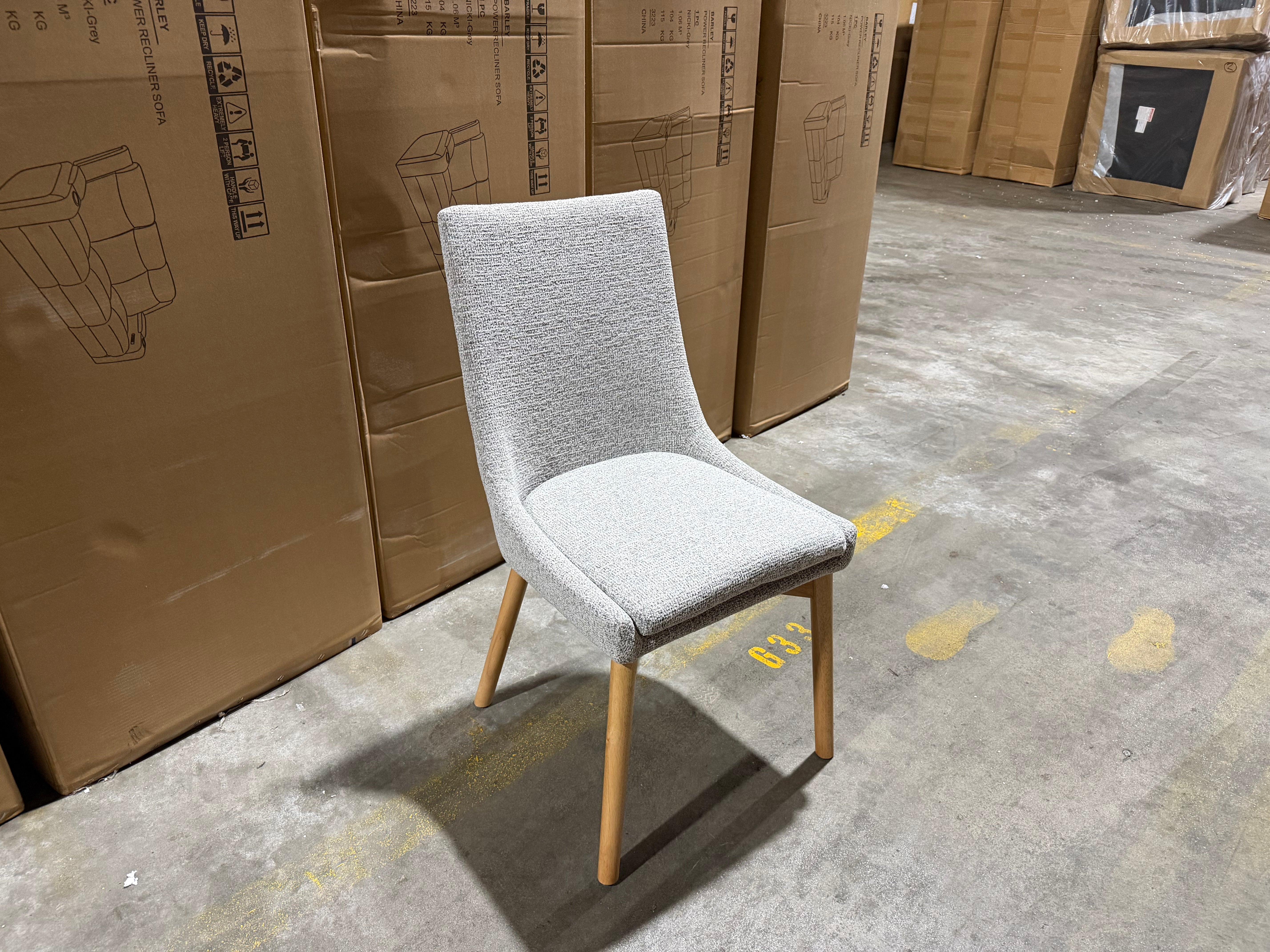 Milano Dining Chair Light Grey With Oak Colour Leg