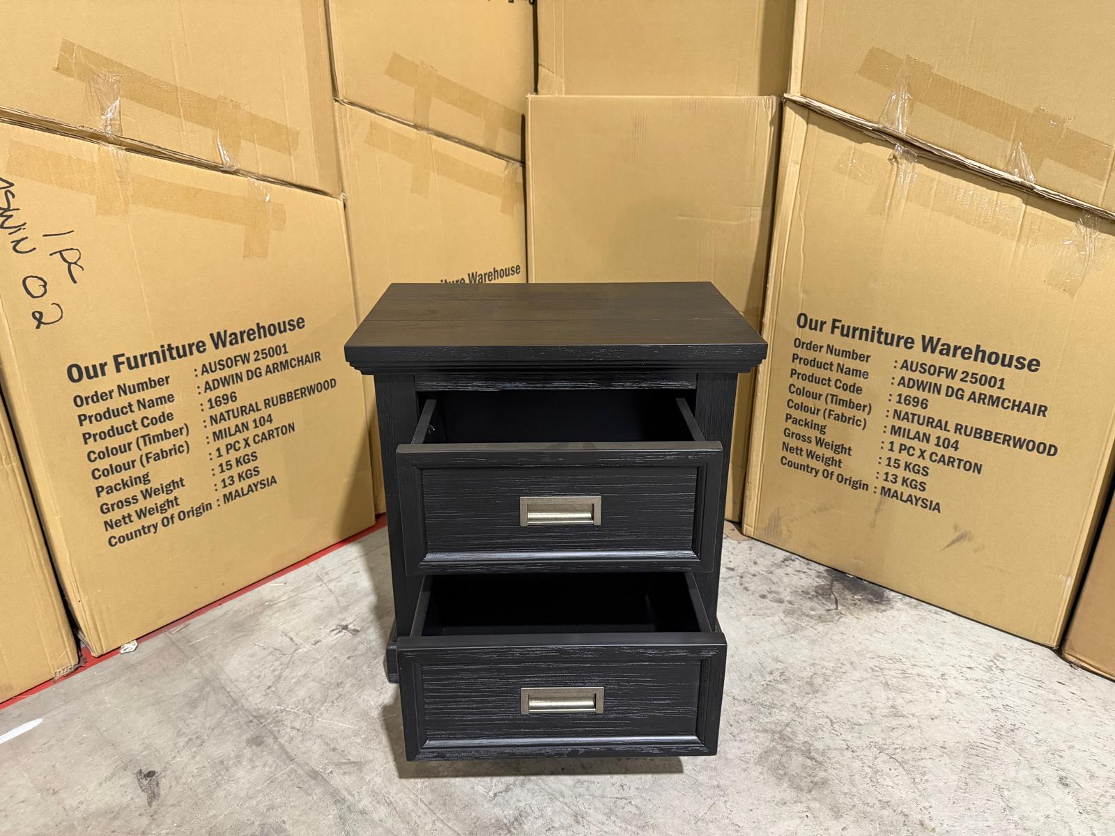 Calloway Bedside chest in Black finish