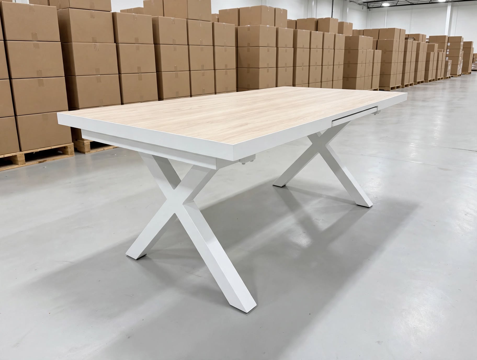 Imperial 9pce Outdoor Setting with Extension Dining Table & 8 Chairs in White