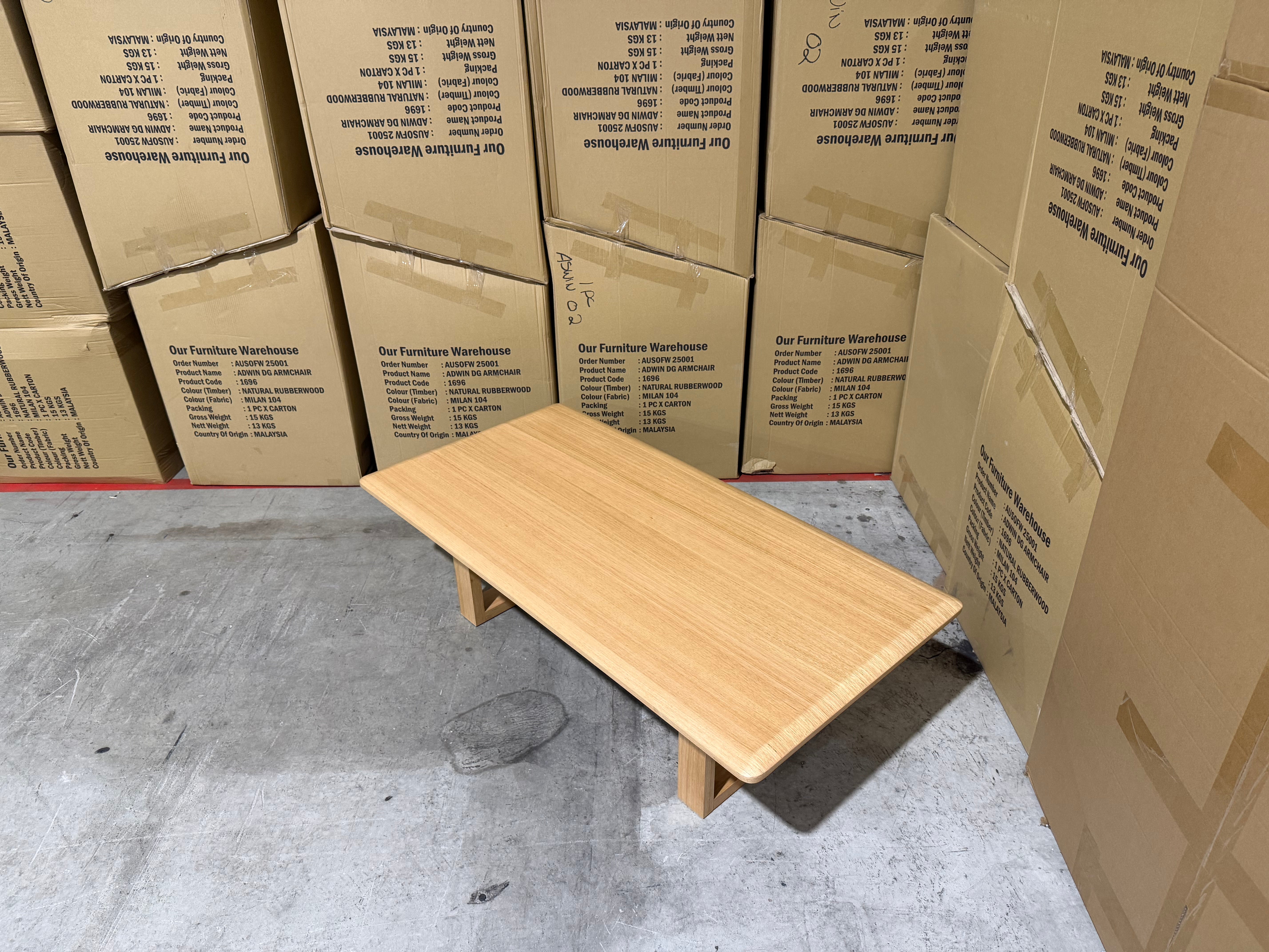 Mitcham Coffee Table in natural Tassie Oak Dining Range
