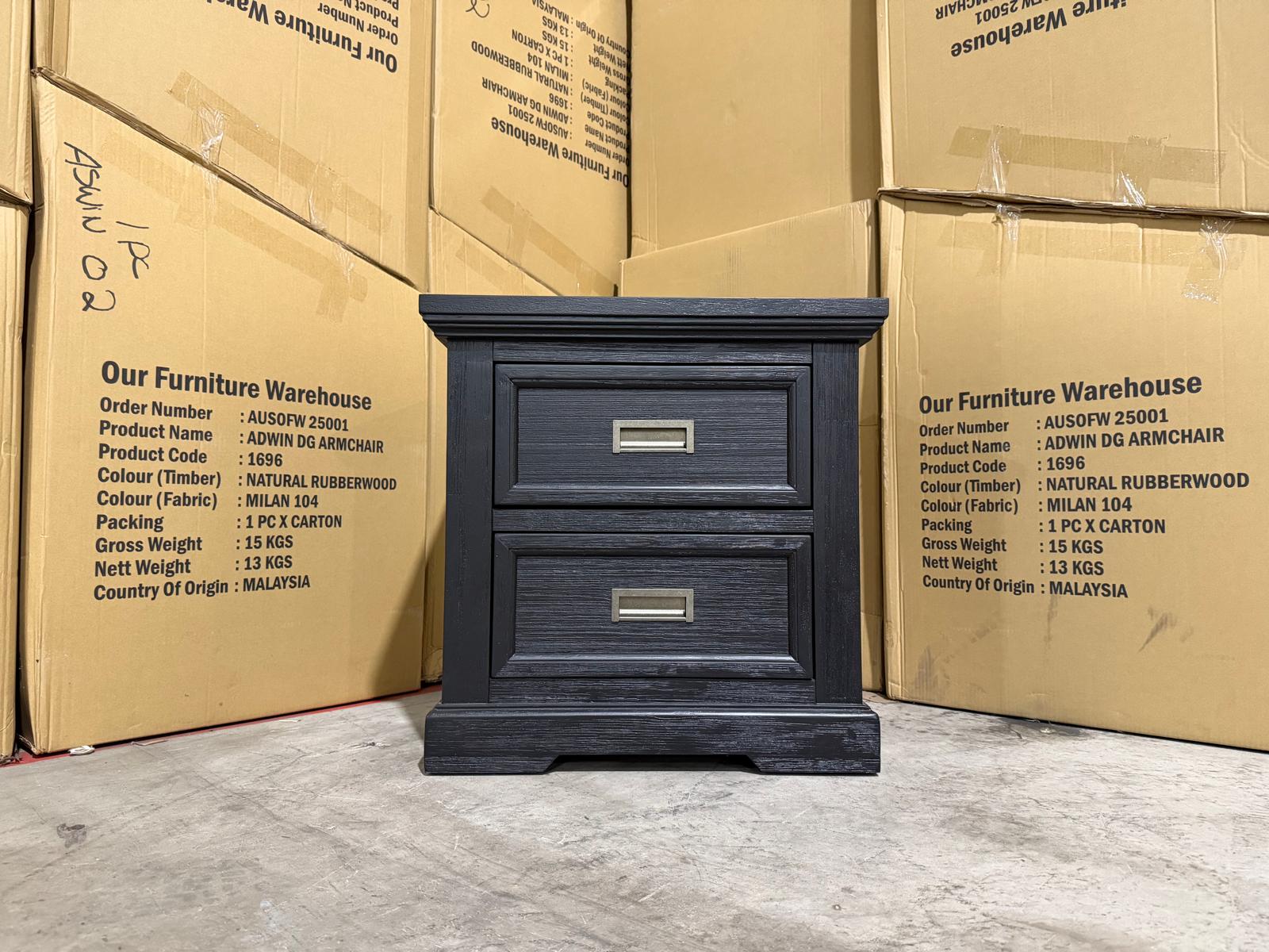 Calloway Bedside chest in Black finish