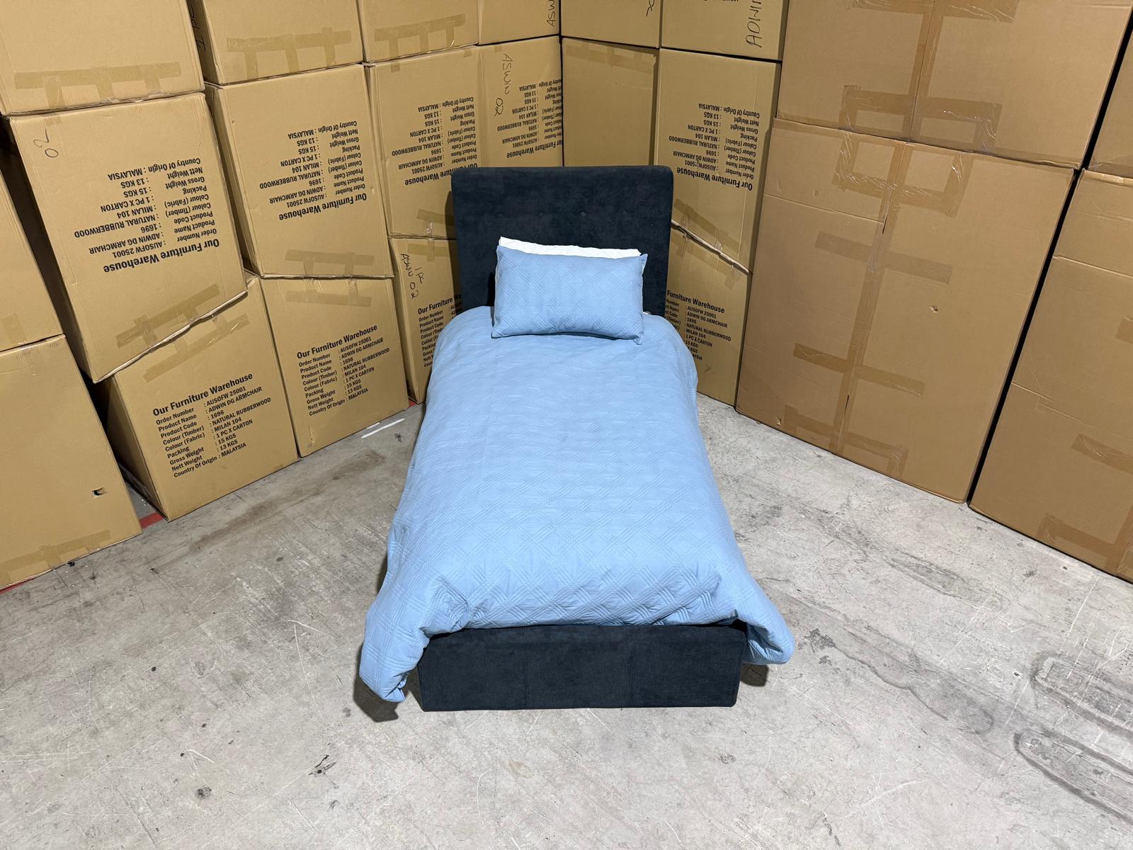 Stuart Single Bed in Charcoal