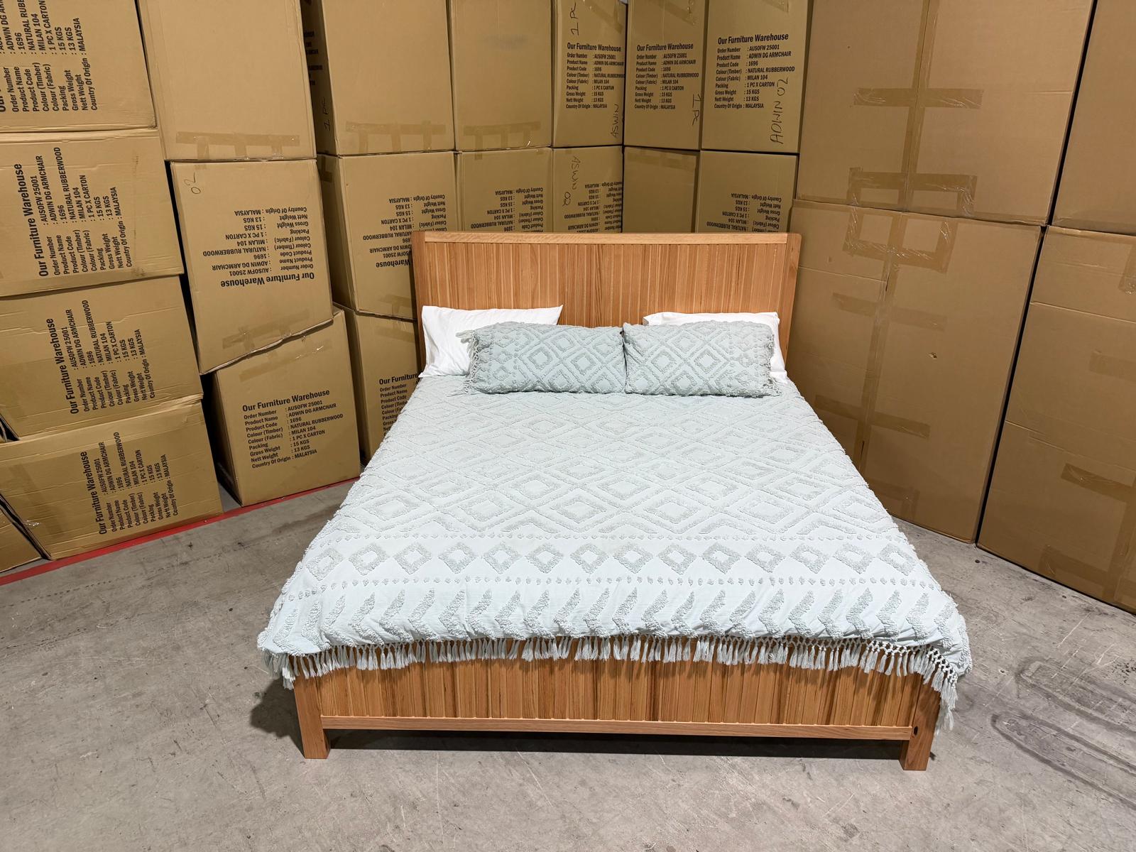 Morocco King size bed in natural Messmate