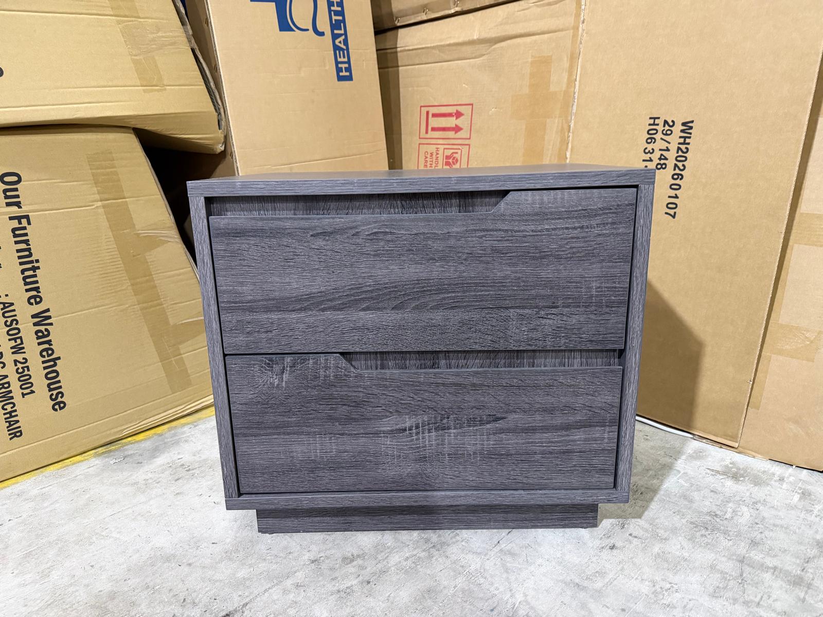 Vienna bed side chest in grey