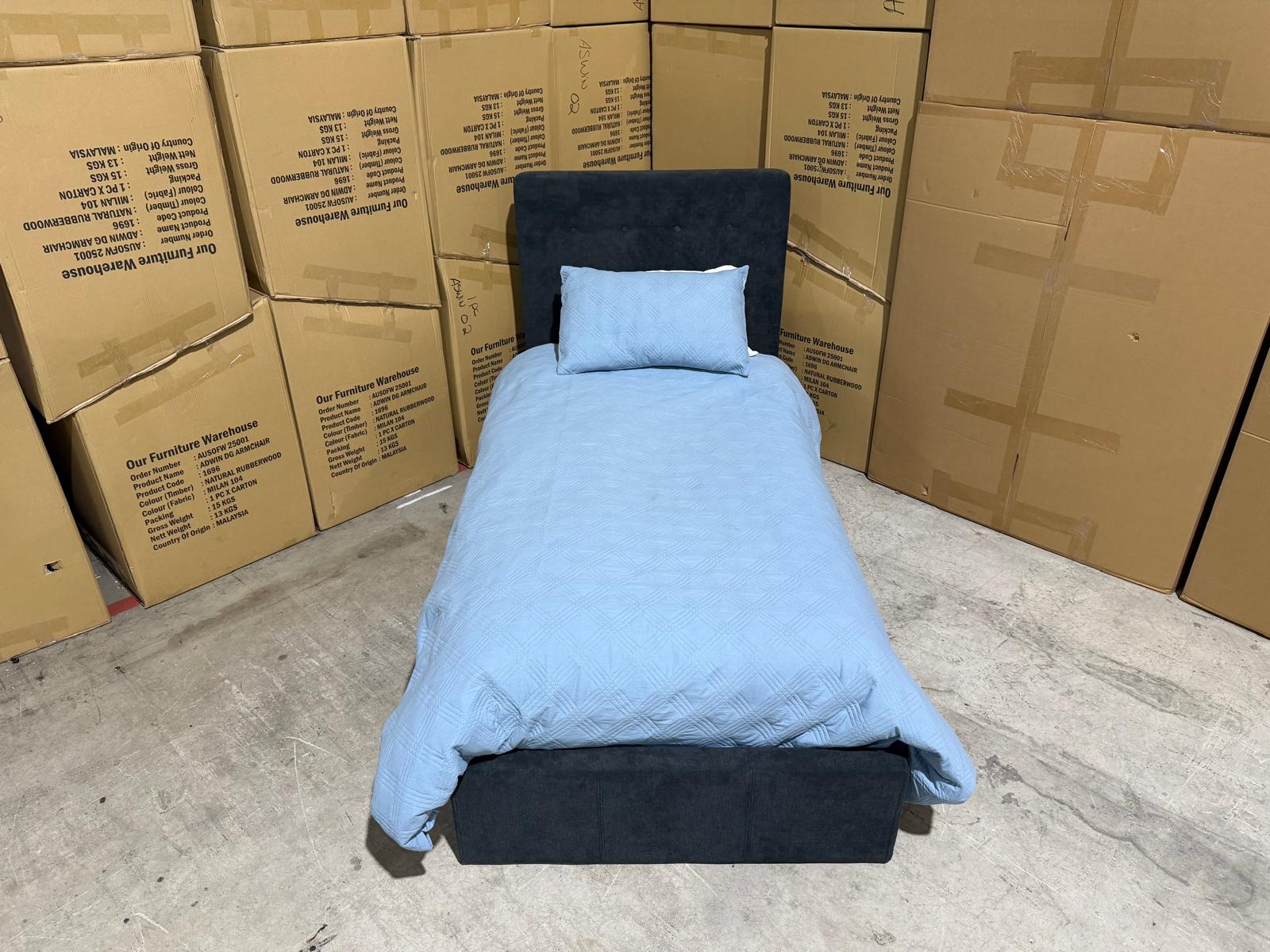 Stuart Double Bed Charcoal