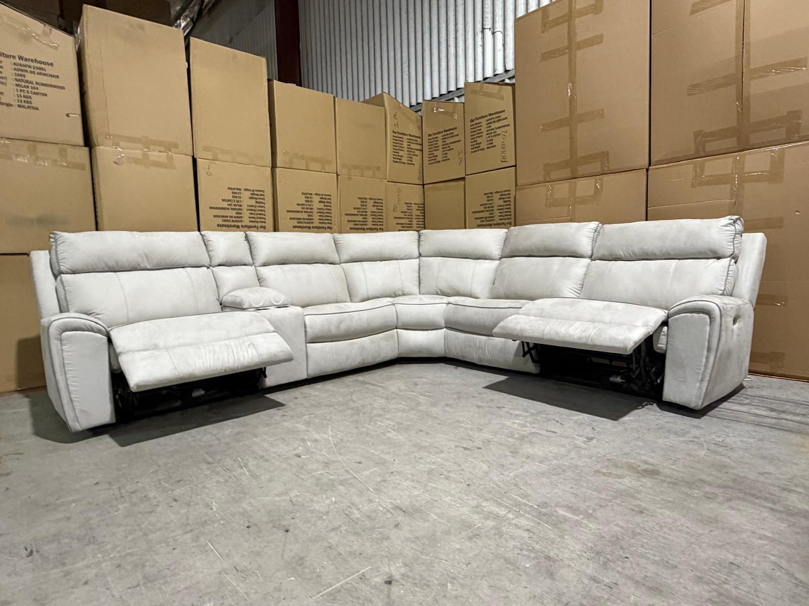 Damon 6pce modular lounge Light Grey Fabric