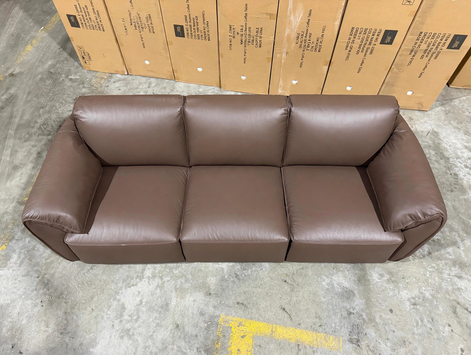 Sapphire 3 Seater Sofa In Brown Leather