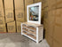 Springbrook dressing table inc mirror driftwood/ white finish acacia timber