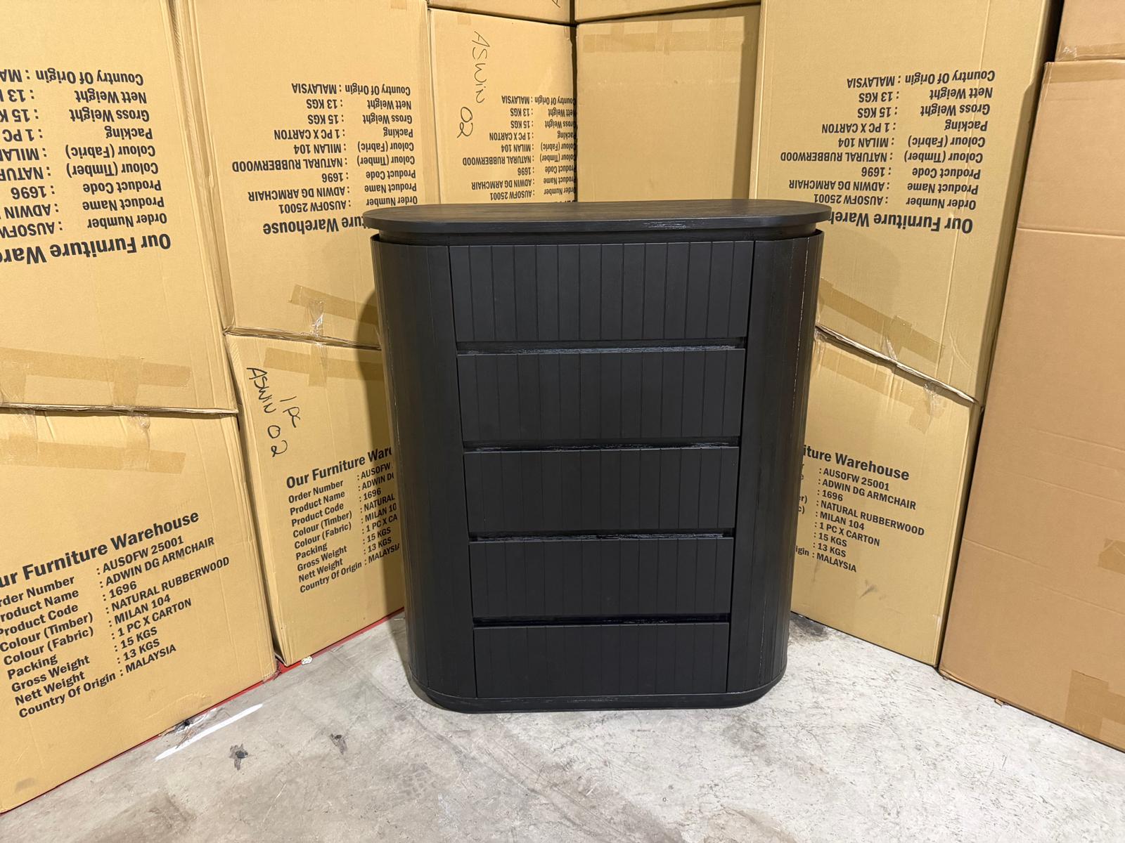 Athena ripple Tallboy in shadow Black