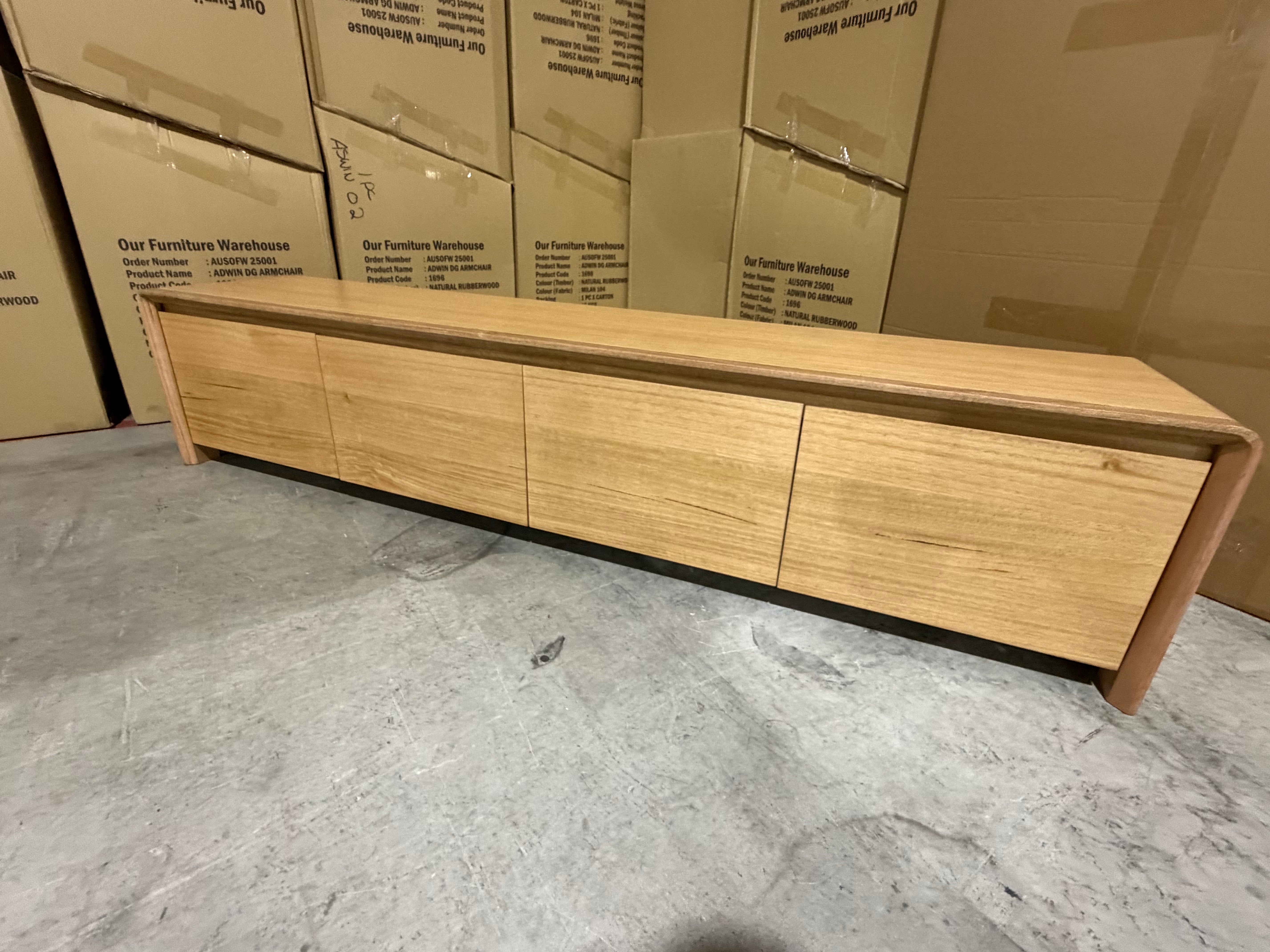 Mitcham TV Unit in natural Tassie Oak Dining Range
