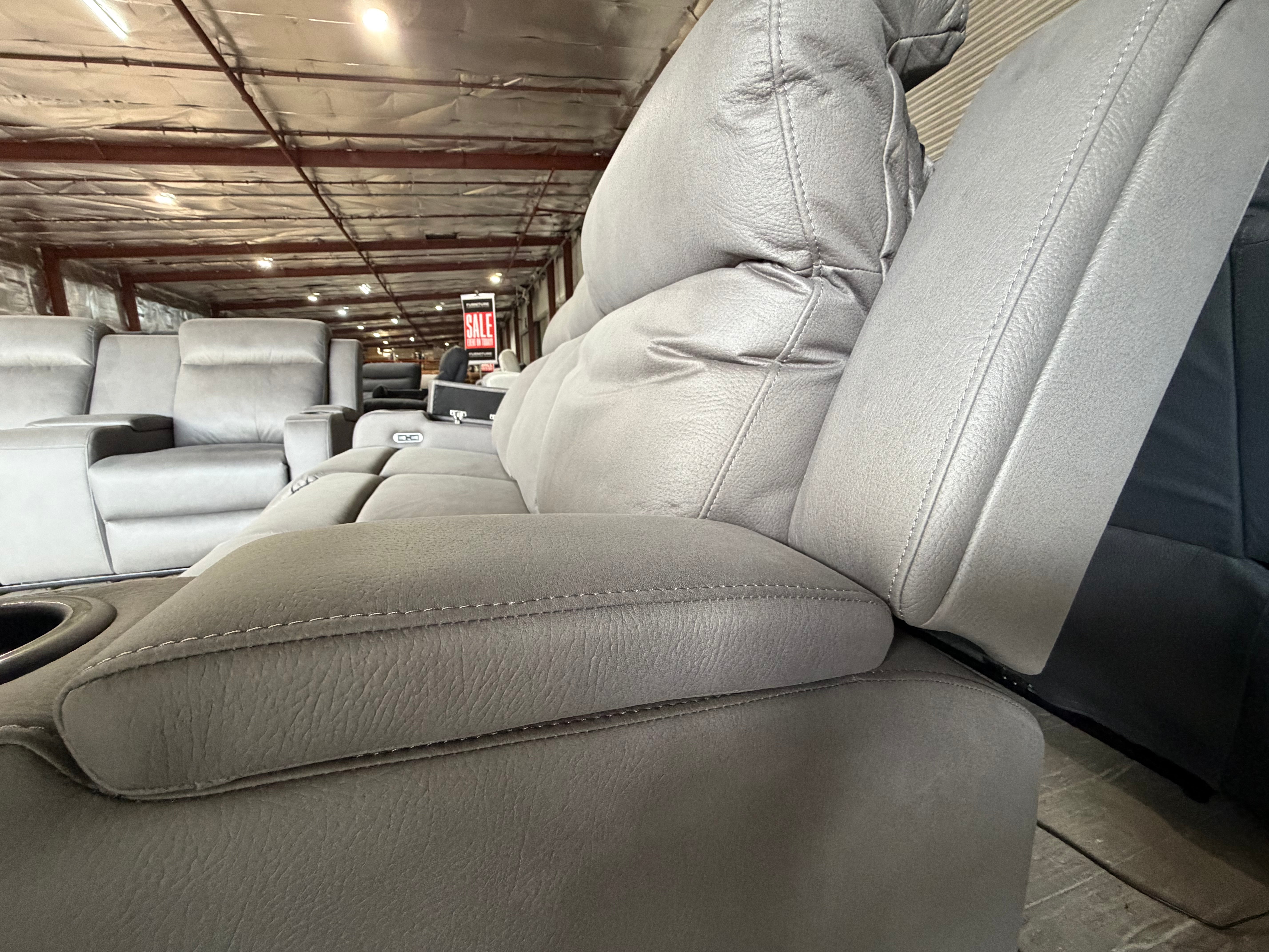 Cleo 3 seater with dual electric recliners and drop down console Gunmetal Grey