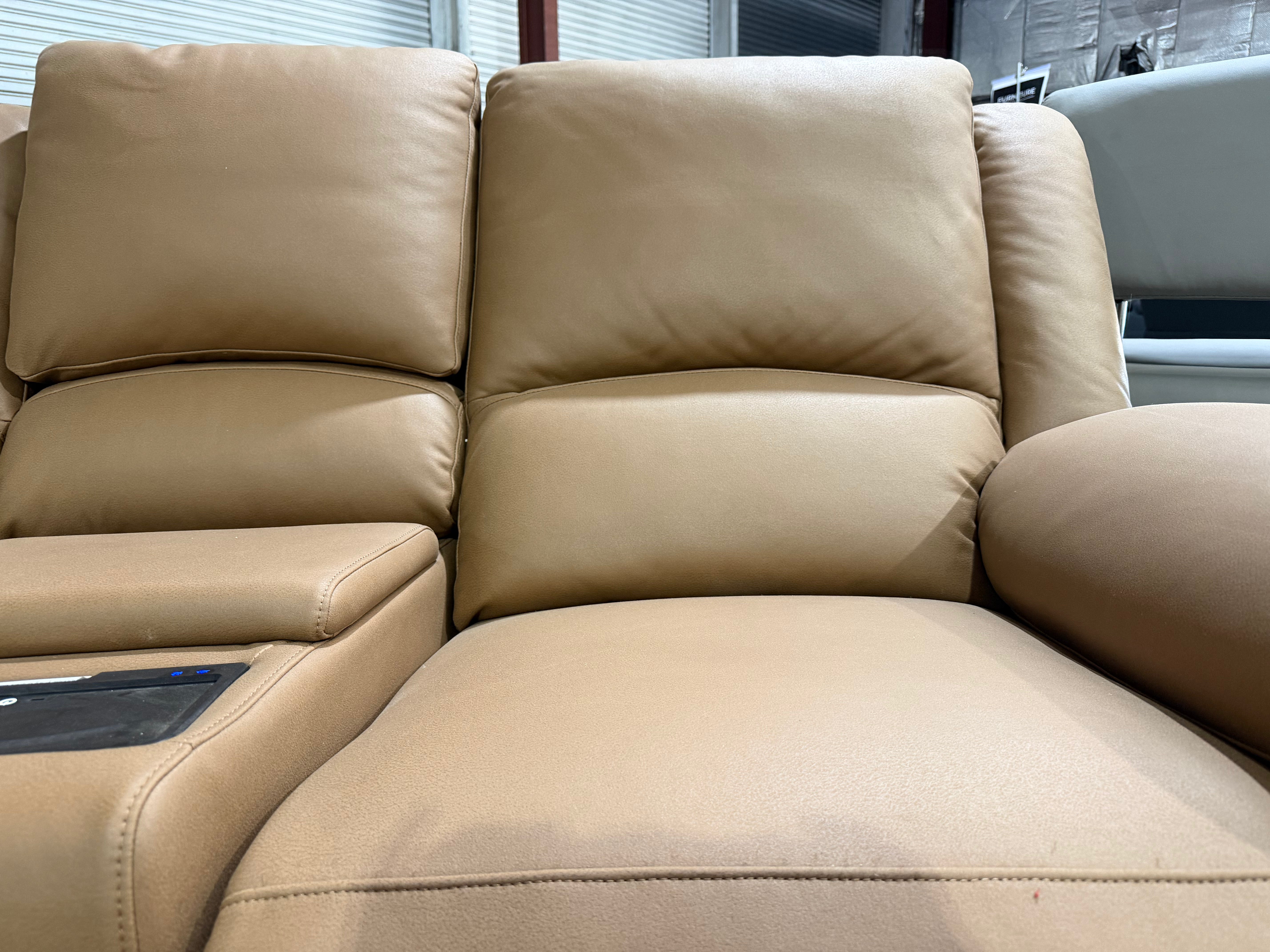 Bradford Home Theatre lounge 4 electric recliners in Tan