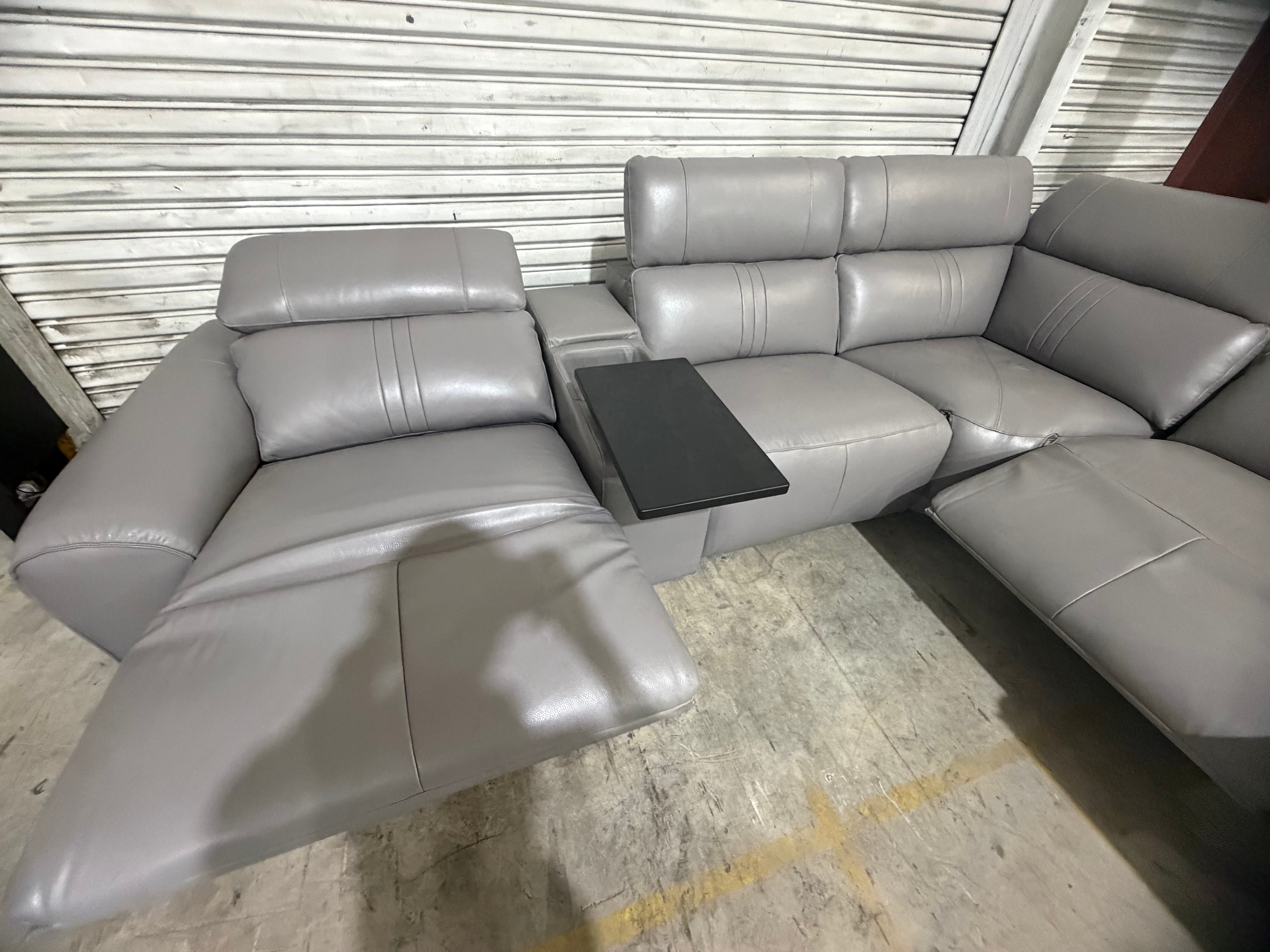 Arlo 6pce modular Lounge 3x Dual Motor Recliners (Dark Grey)