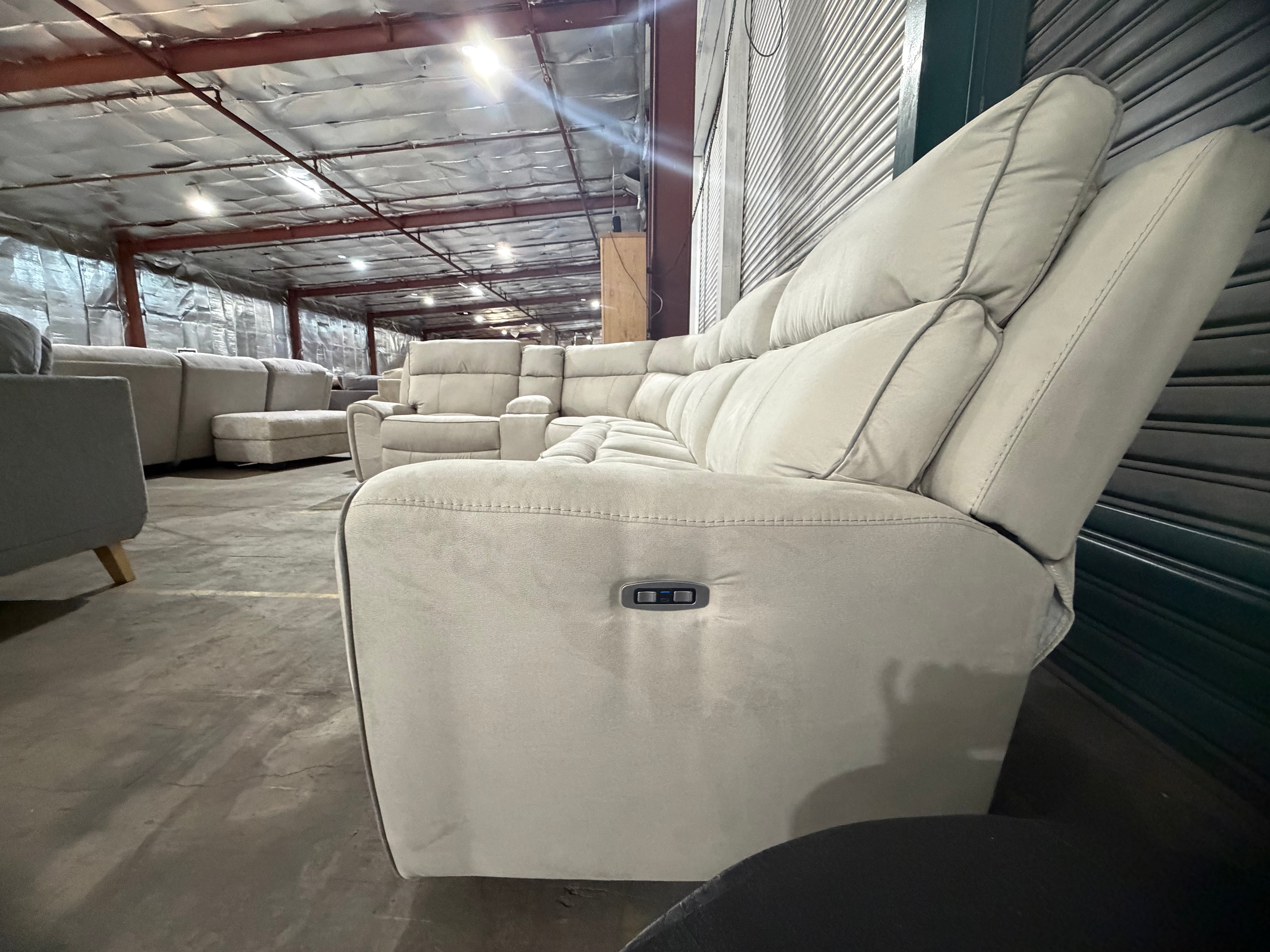 Damon 6pce modular lounge Light Grey Fabric