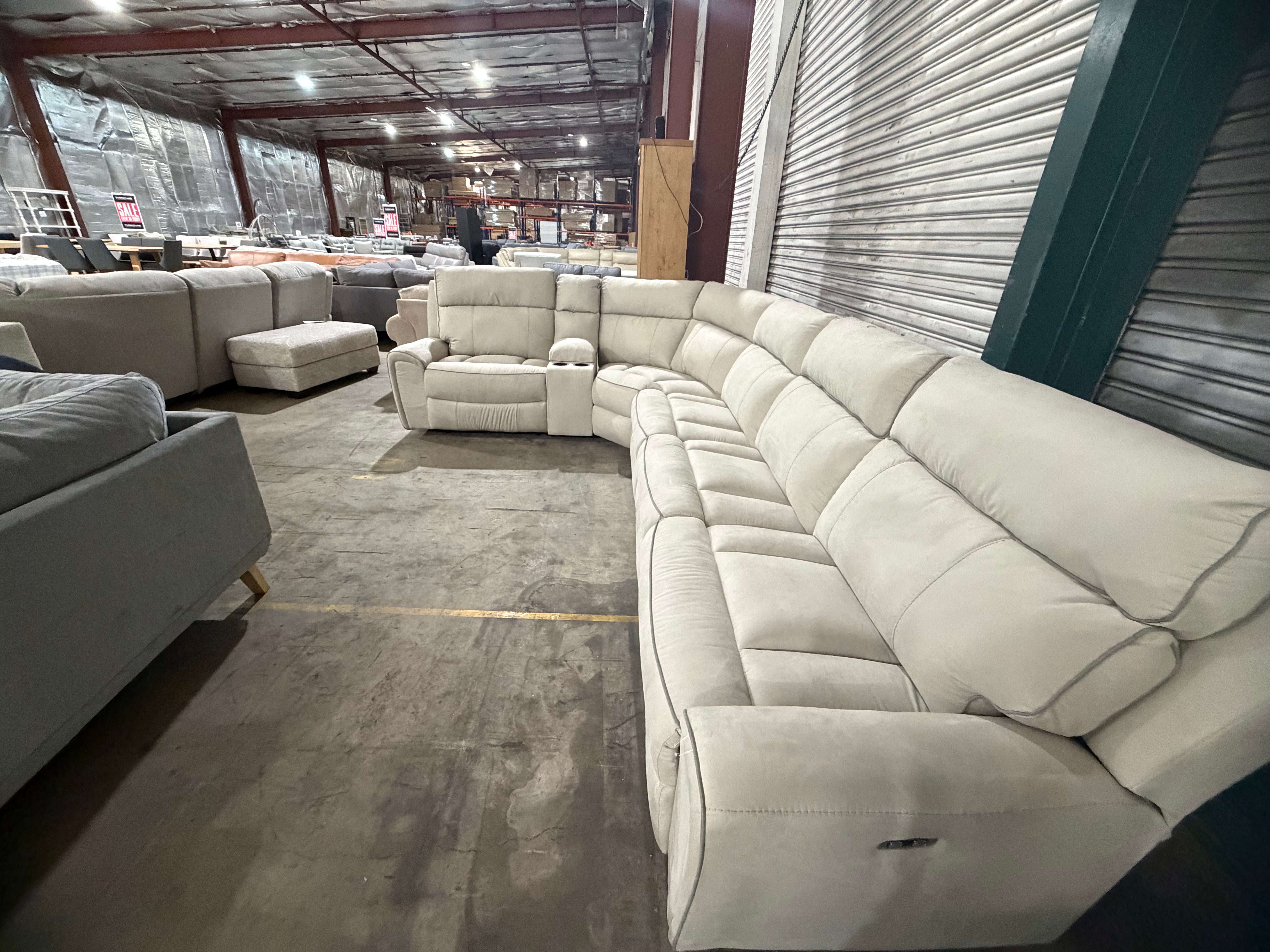 Damon 6pce modular lounge Light Grey Fabric