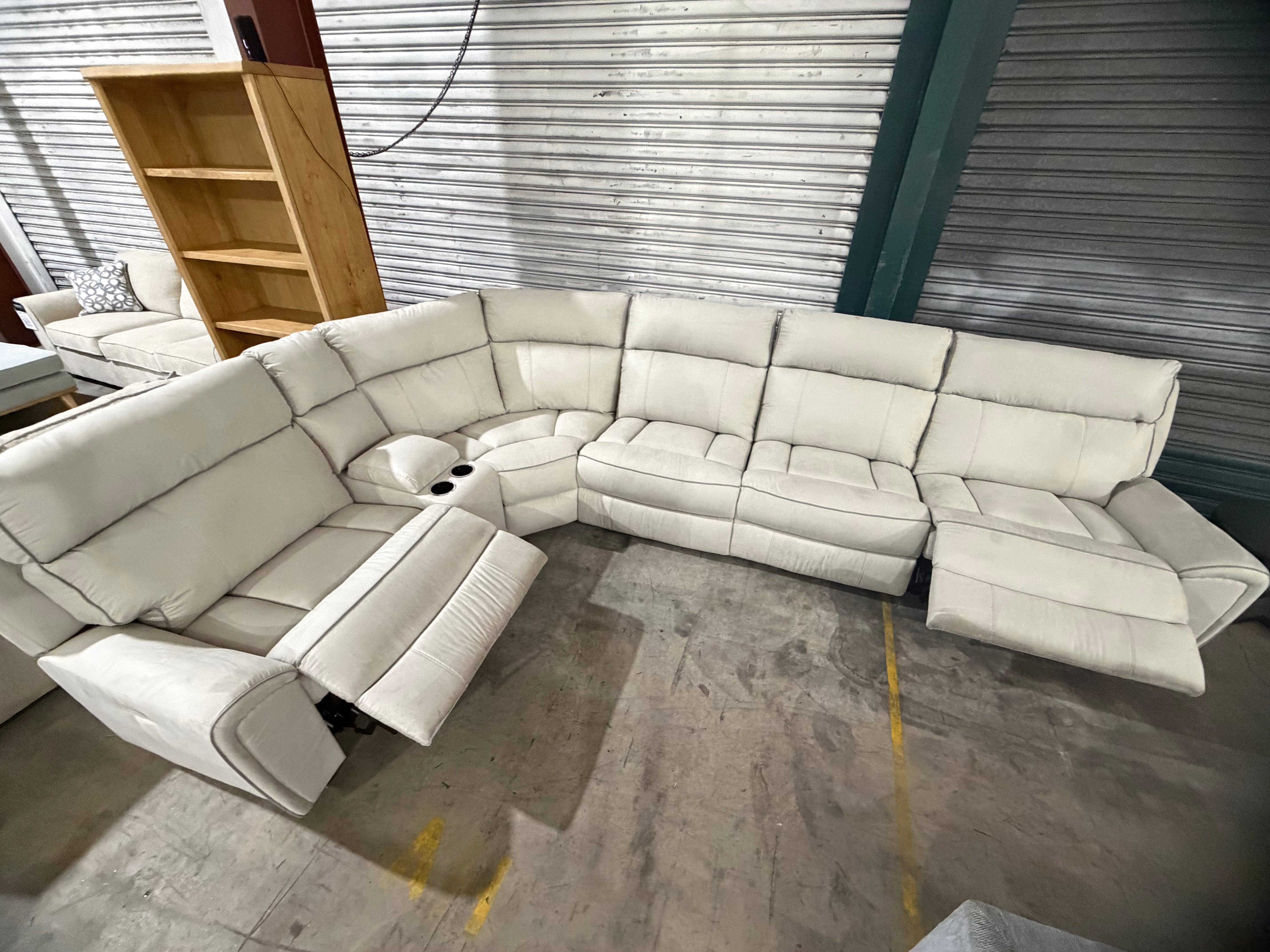 Damon 6pce modular lounge Light Grey Fabric