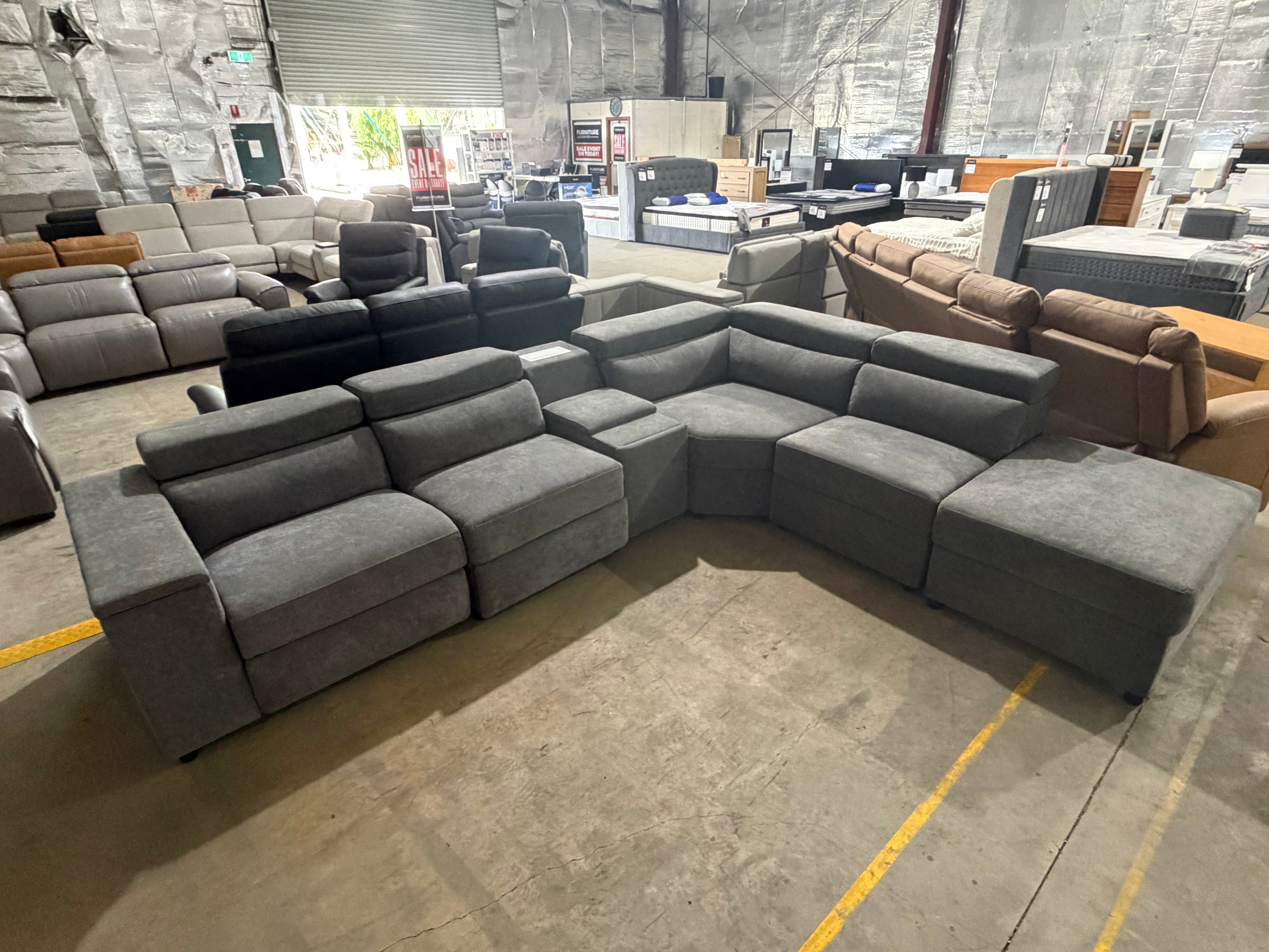 Barra RHF chaise lounge electric recliner Adjustable Headrest (Dark Grey)