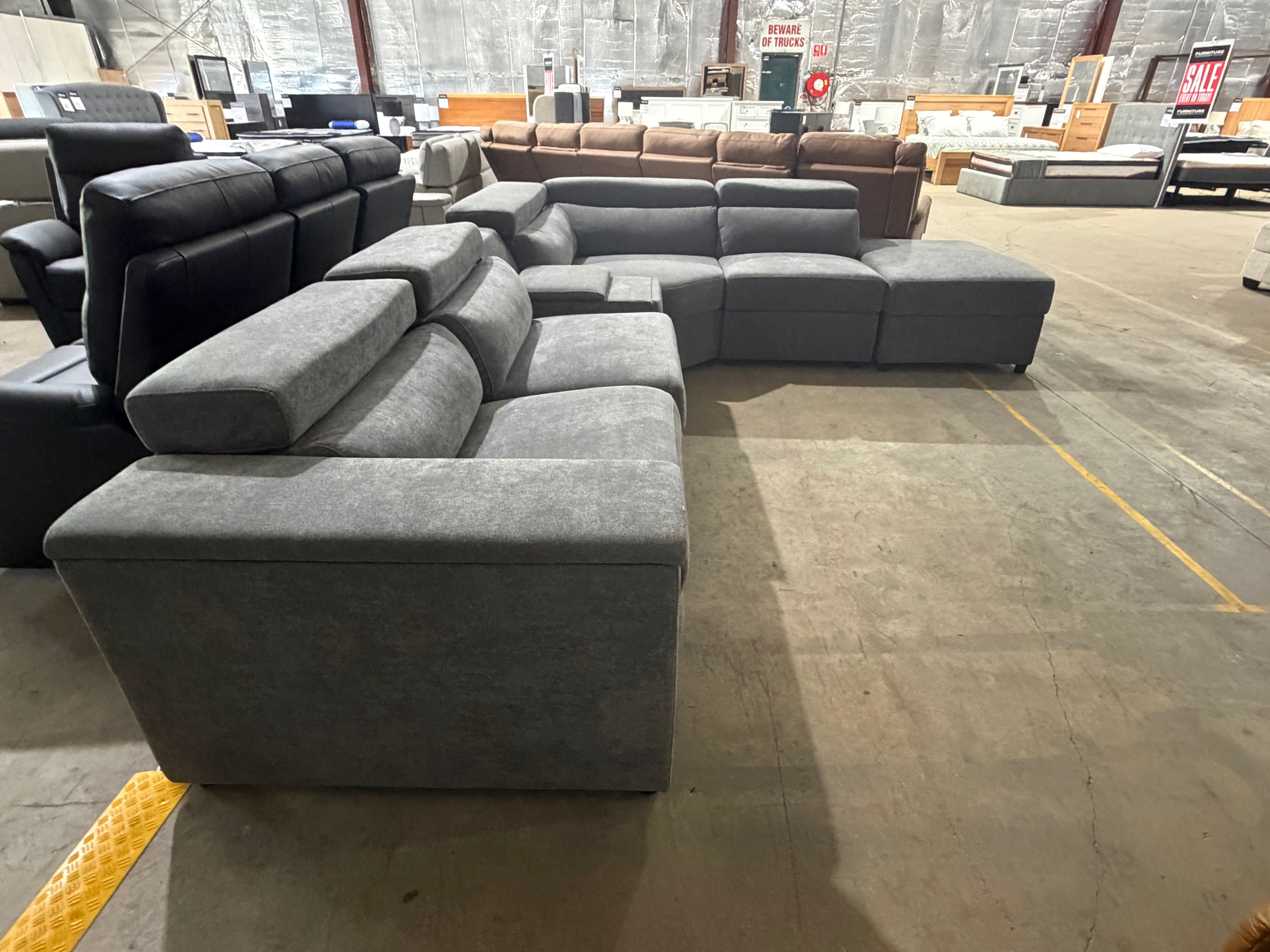 Barra RHF chaise lounge electric recliner Adjustable Headrest (Dark Grey)