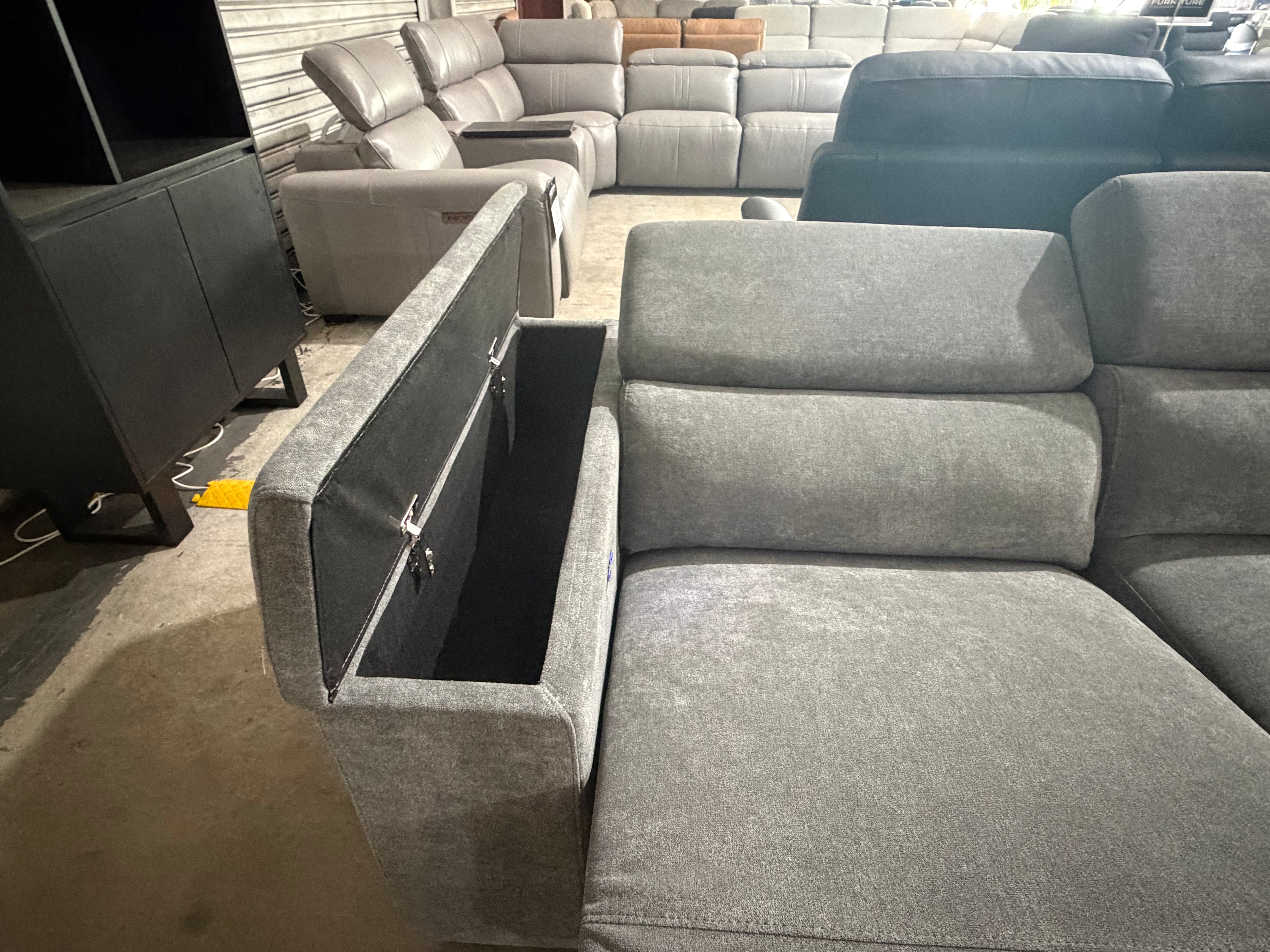 Barra RHF chaise lounge electric recliner Adjustable Headrest (Dark Grey)