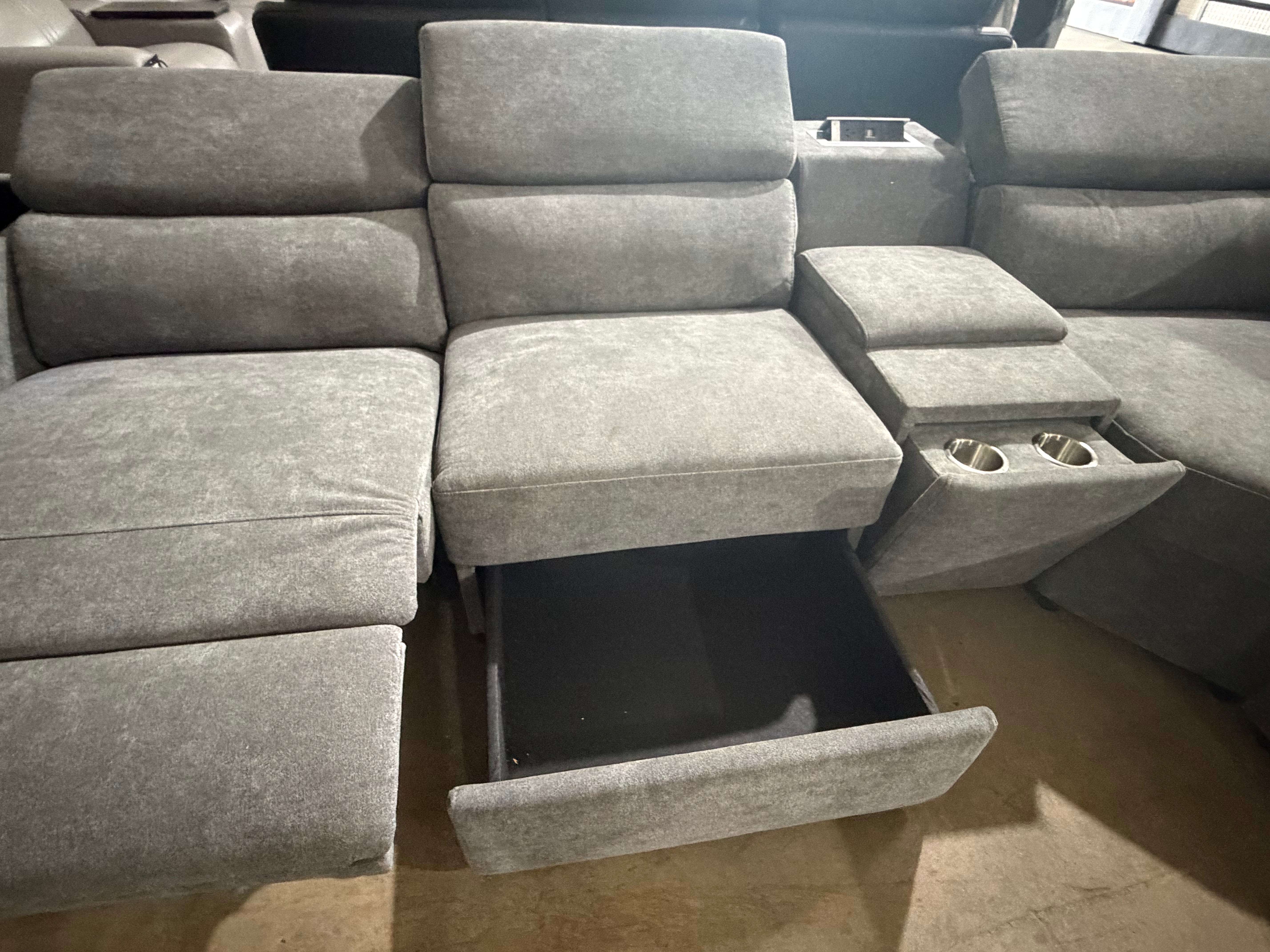 Barra RHF chaise lounge electric recliner Adjustable Headrest (Dark Grey)