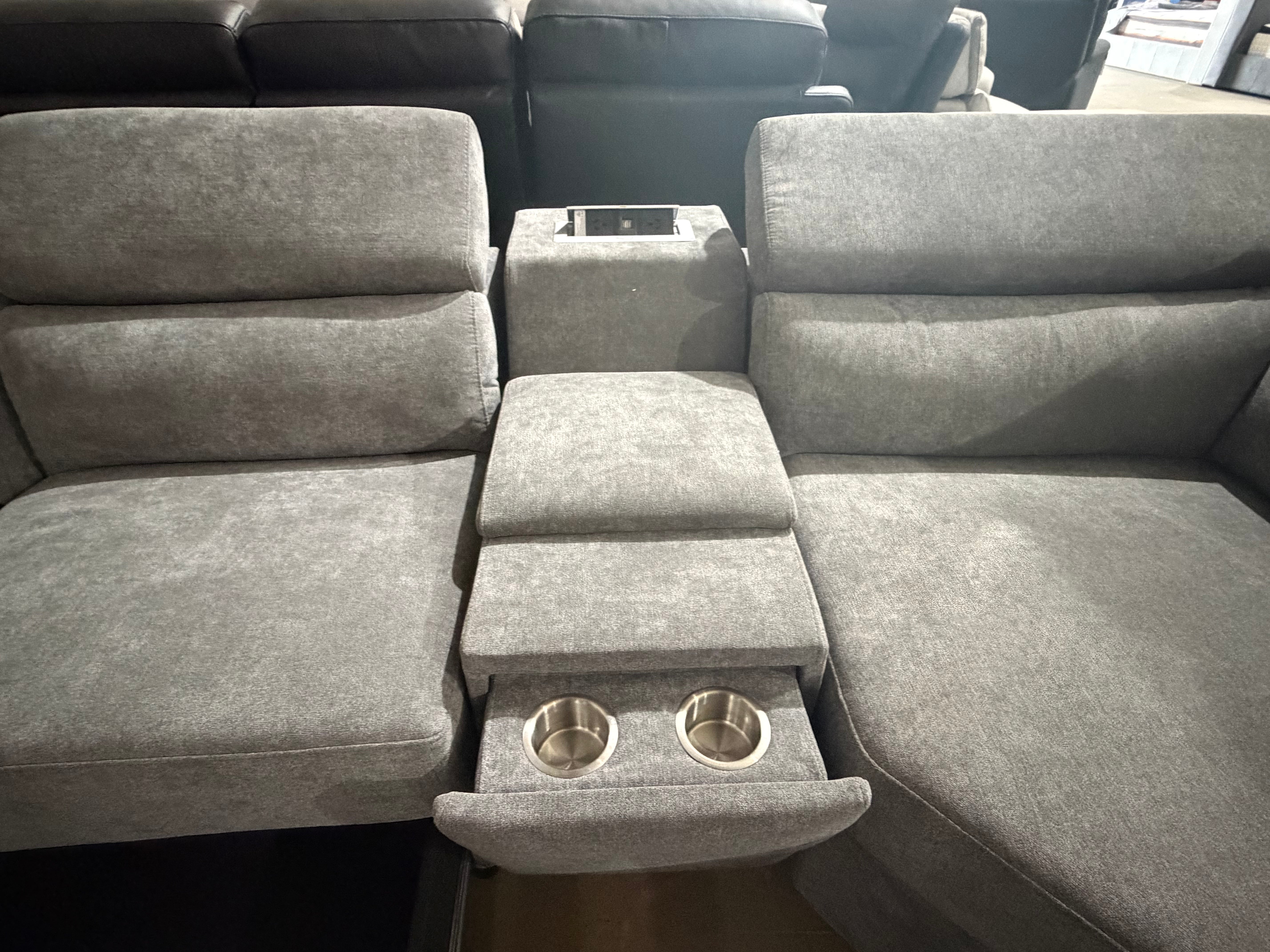 Barra RHF chaise lounge electric recliner Adjustable Headrest (Dark Grey)