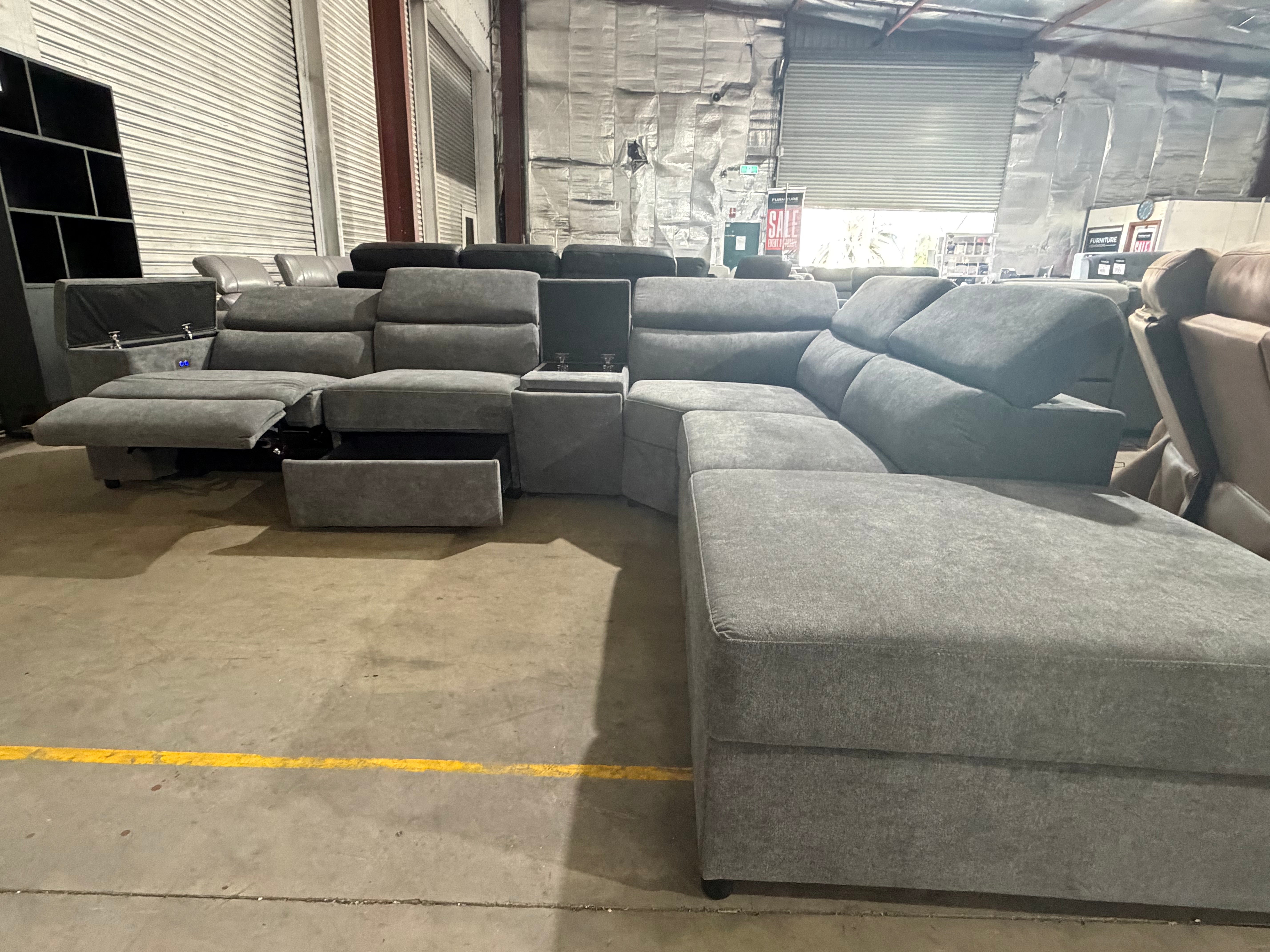 Barra RHF chaise lounge electric recliner Adjustable Headrest (Dark Grey)