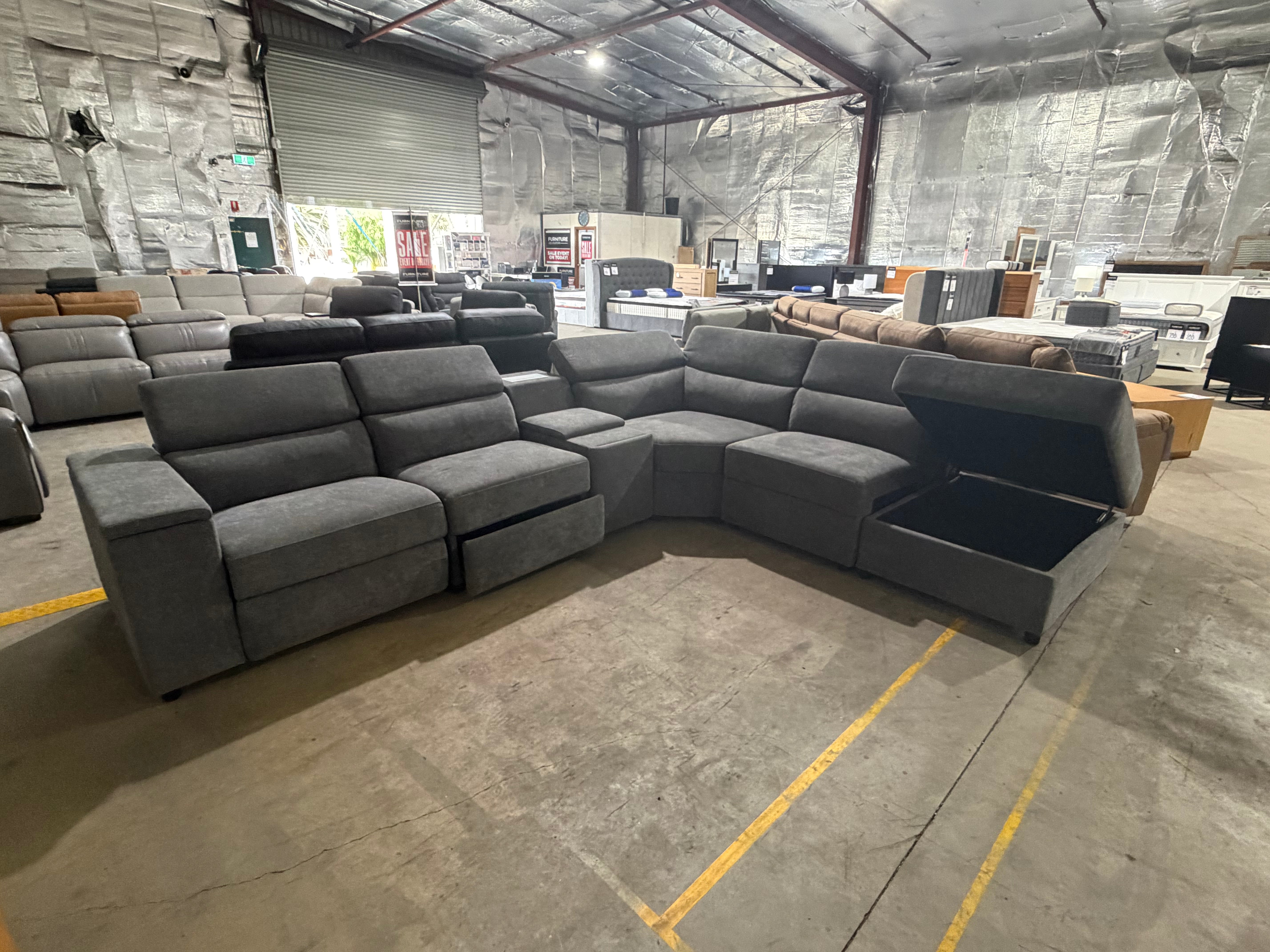 Barra RHF chaise lounge electric recliner Adjustable Headrest (Dark Grey)