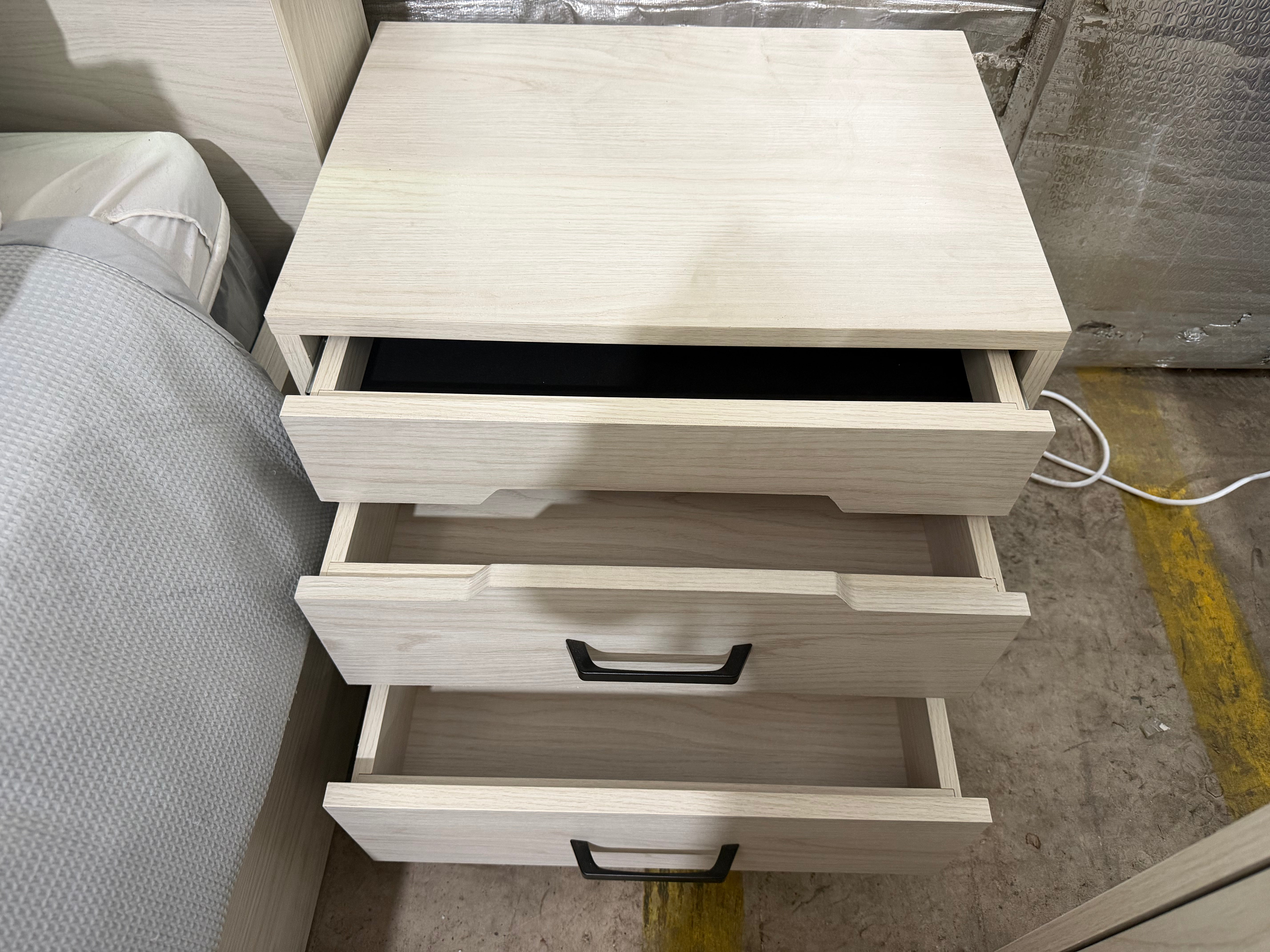 Atlanta bed side chest in grey wash finish