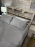 Atlanta Queen size bed in grey wash finish lift up storage